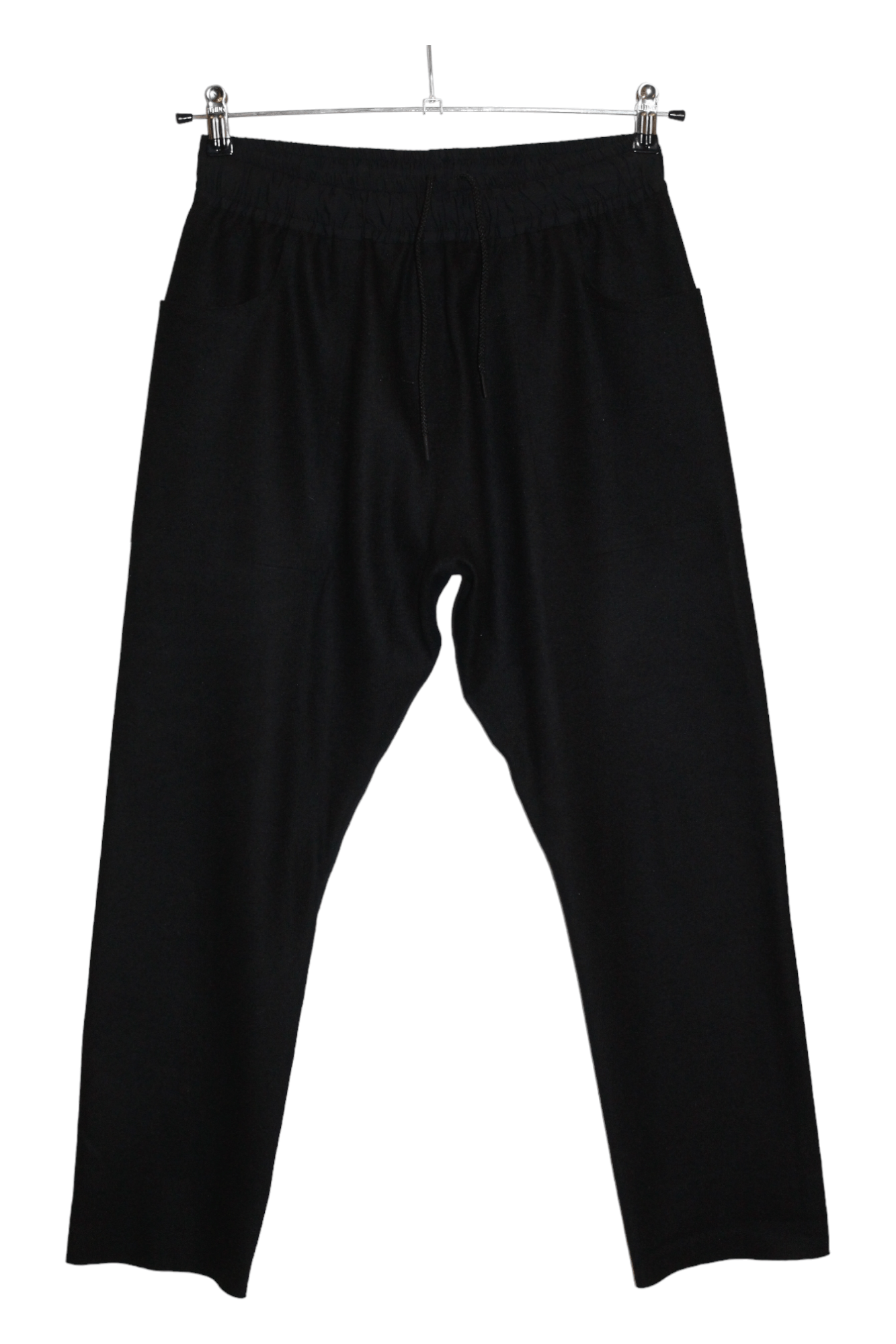 image of Avant Garde Barbara Alan Drawsting Cropped Straight-Leg Wool Trousers in Black, Men's (Size 32)