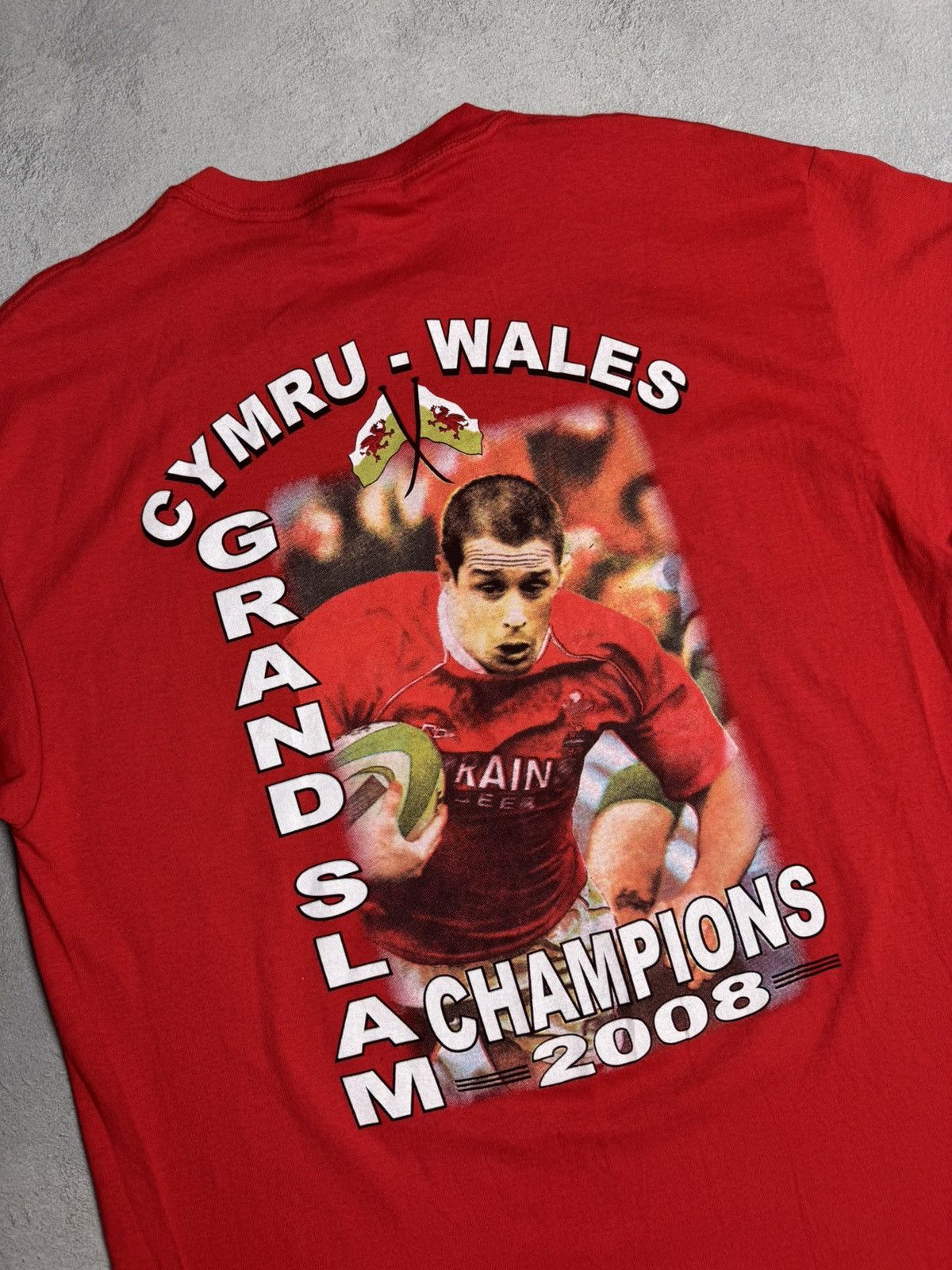 Gildan Cymru Wales 2008 Grand Slam Rugby T-Shirt Gildan Size US L / EU 52-54 / 3 - 6 Thumbnail