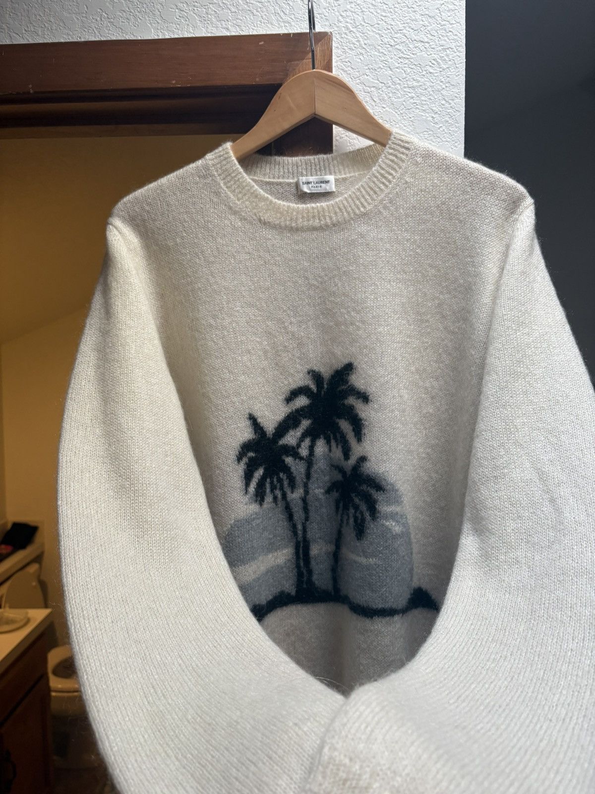 Saint Laurent Paris SS16 Saint Laurent palm tree mohair wool sweater Size US L / EU 52-54 / 3 - 2 Thumbnail