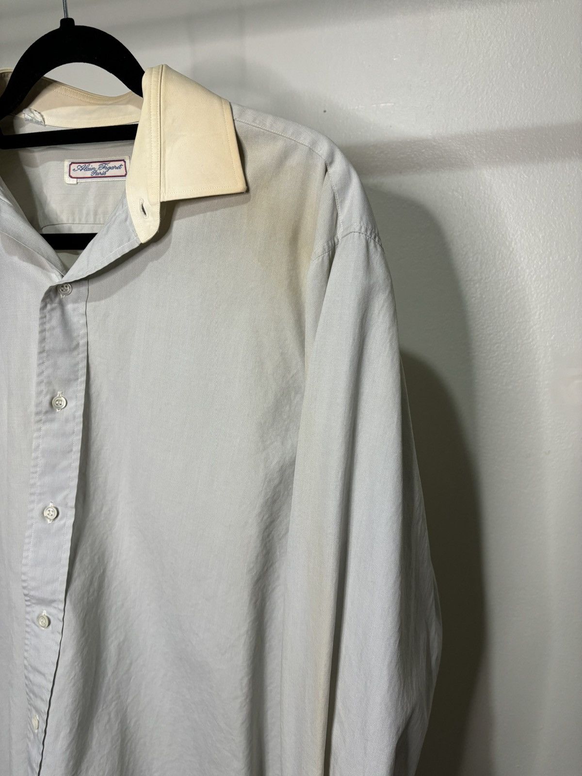 Figaret × Vintage Vintage 1950s Light Grey Worn Button-Up Dress Shirt Size US XL / EU 56 / 4 - 2 Thumbnail