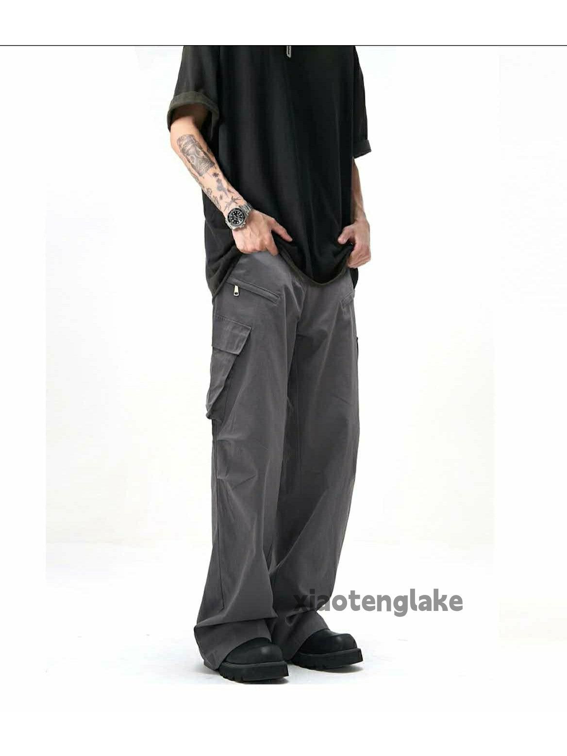 zipper pocket utility yuppie bootcut cargo pants