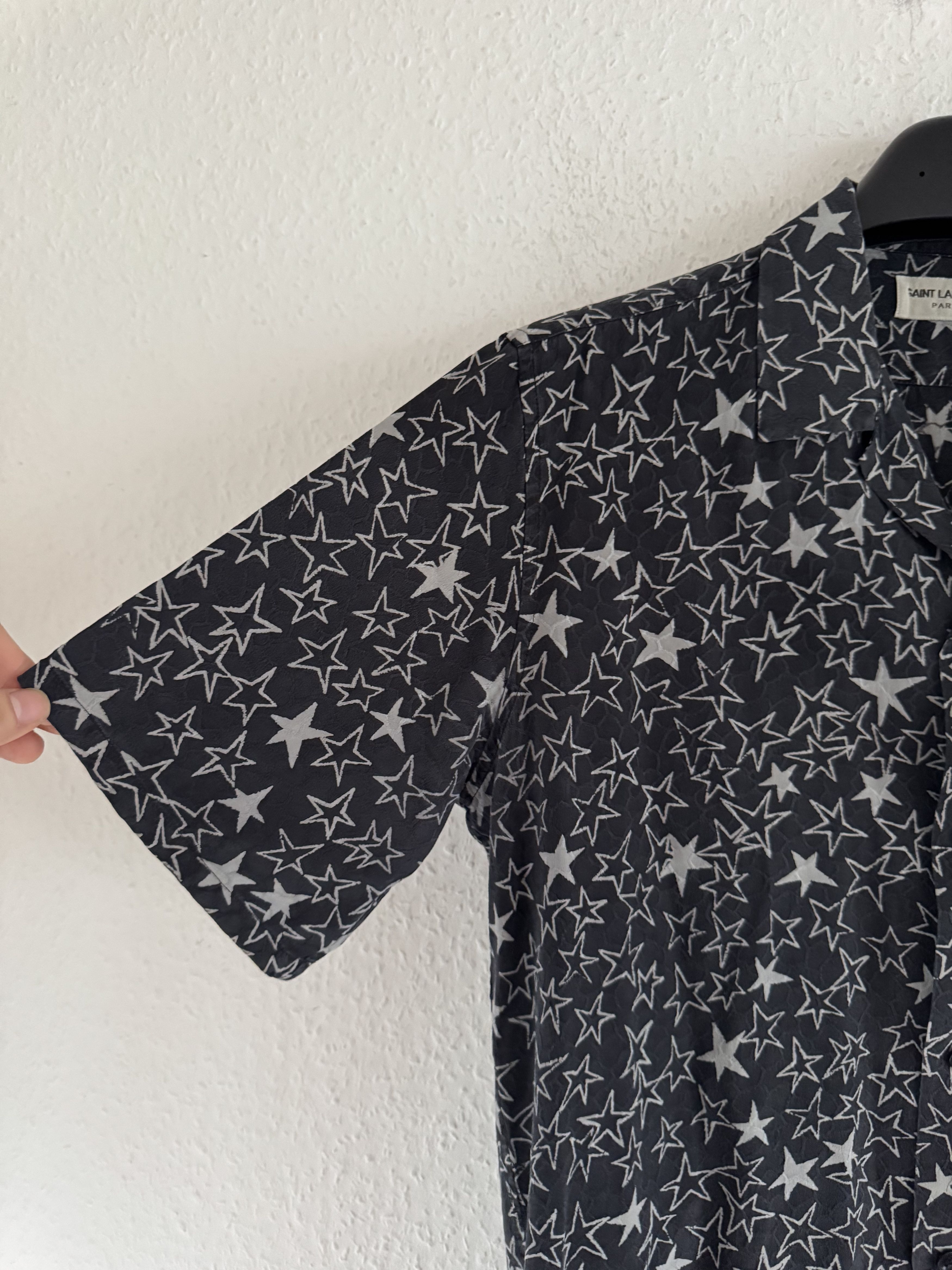 Saint Laurent Paris SS20 Star Print Silk Shirt Size US S / EU 44-46 / 1 - 5 Thumbnail