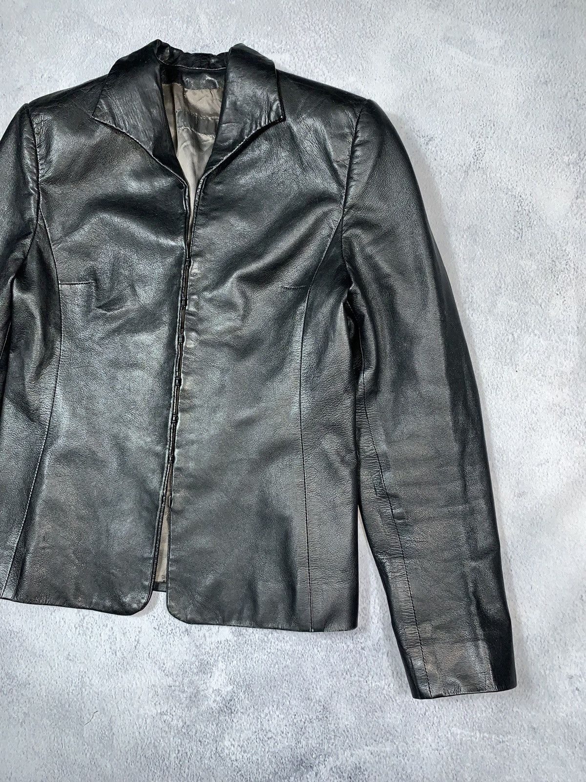 Vintage Vintage 90s Japan leather blazer jacket AvantGarde bondage Size S / US 4 / IT 40 - 5 Thumbnail