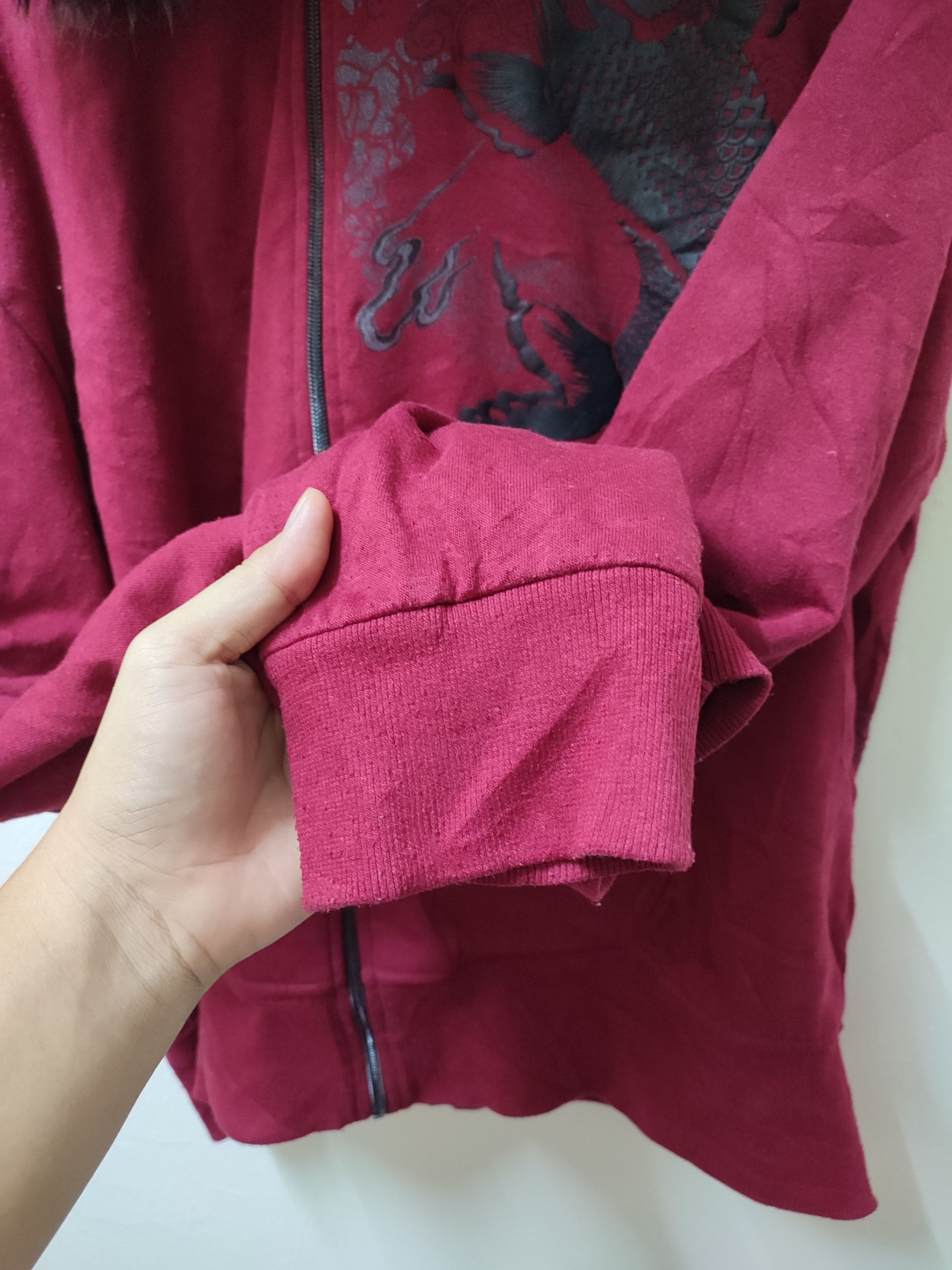 Japanese Brand Fur Sukajan Fish Koi Zip Up Hoodies Size US XL / EU 56 / 4 - 8 Thumbnail