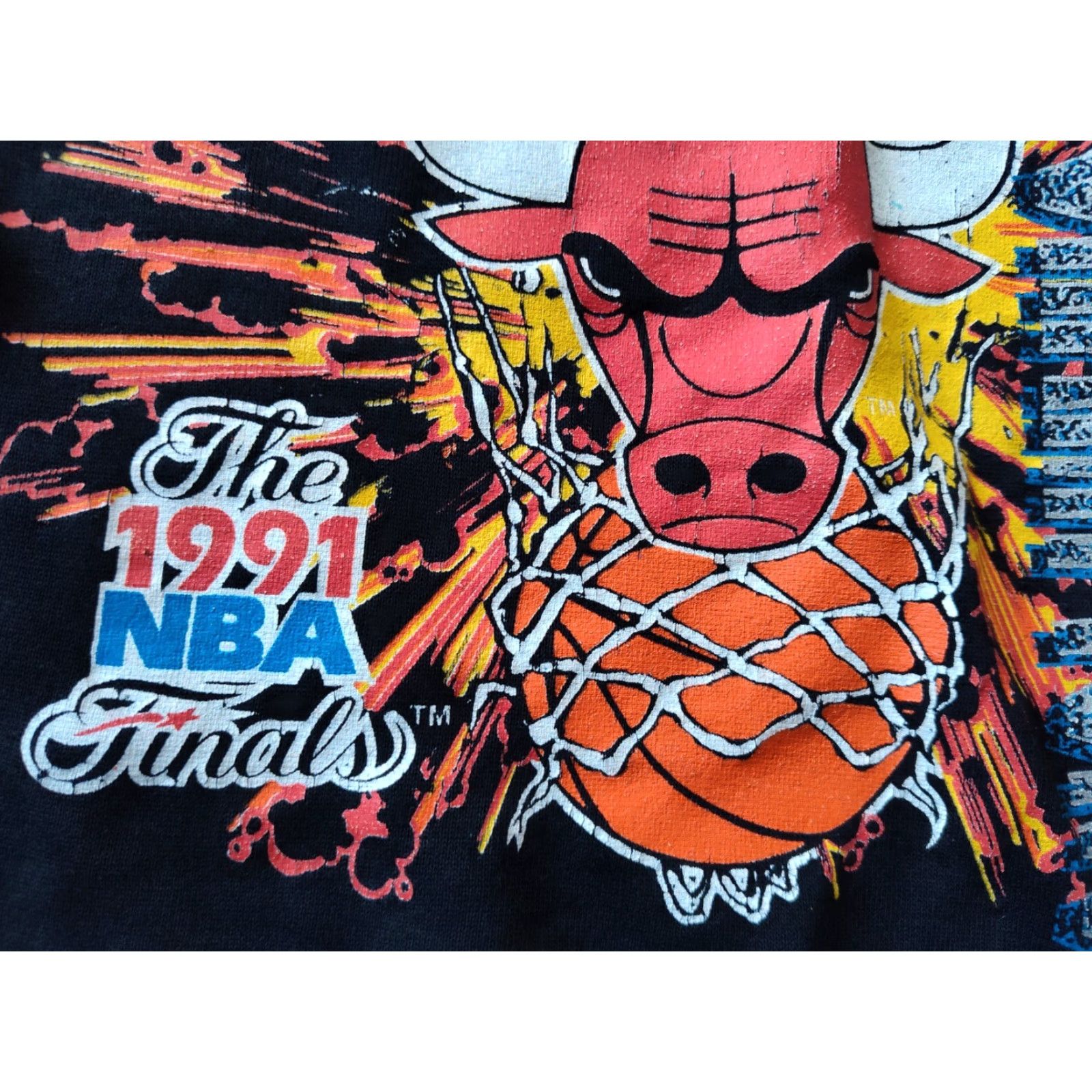 Logo 7 VINTAGE Logo 7 Chicago Bulls World Champions NBA Finals 1991 Sweatshirt Long Sleeve Pullover M Black Mens USA 90s Michael Jordan{"payload":""} Size US M / EU 48-50 / 2 - 5 Thumbnail