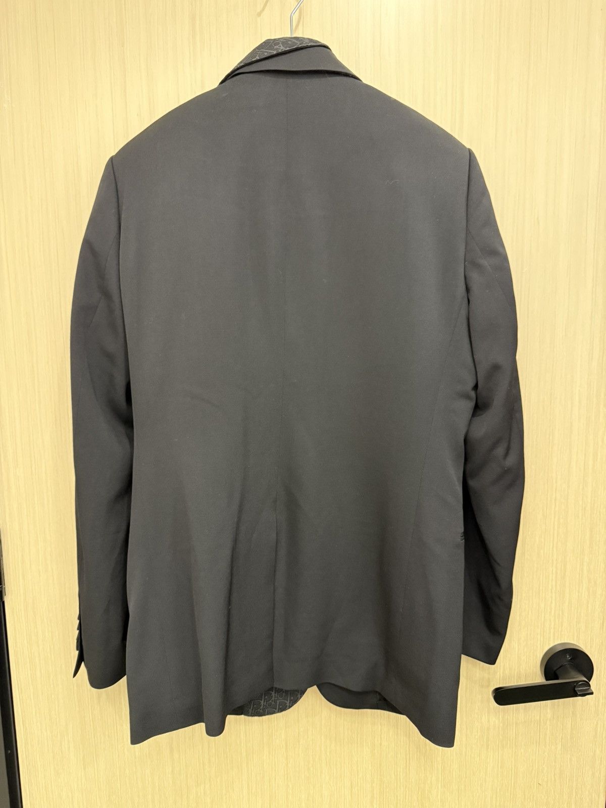 Dior Dior asymmetrical oblique collar black wool blazer jacket 48 Size 48R - 3 Thumbnail