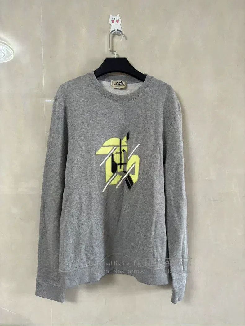 Hermes Hermes Yellow Leather Patchwork Pony Sweatshirt Size US M / EU 48-50 / 2 - 1 Thumbnail