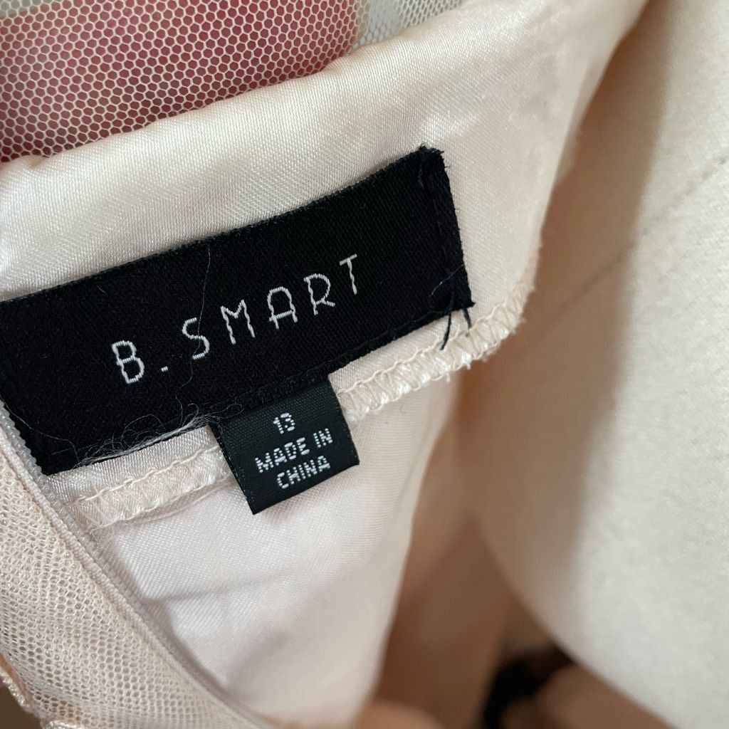 Other B Smart Nude Blush Formal Prom Gown Illusion Waist Back Tull Size L / US 10 / IT 46 - 7 Thumbnail