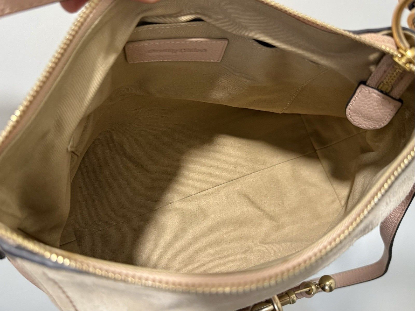 See by Chloe DDP See By Chloe Joan Leather crossbody suede bag peach Size ONE SIZE - 16 Thumbnail
