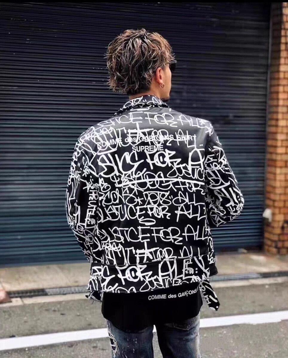 Comme des Garcons Rare CDG x Supreme Leather Motorcycle Jacket Size US M / EU 48-50 / 2 - 1 Thumbnail