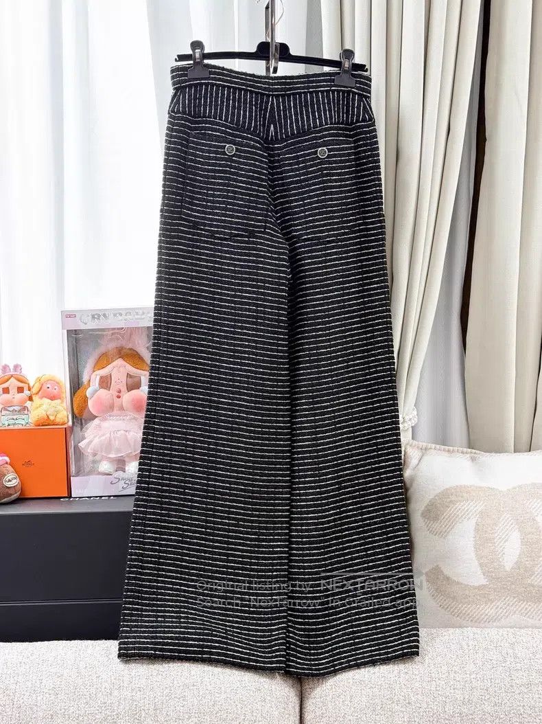 Chanel Chanel Thin striped fine glitter woven wide-leg trousers Size 25" / US 0 / IT 36 - 2 Thumbnail