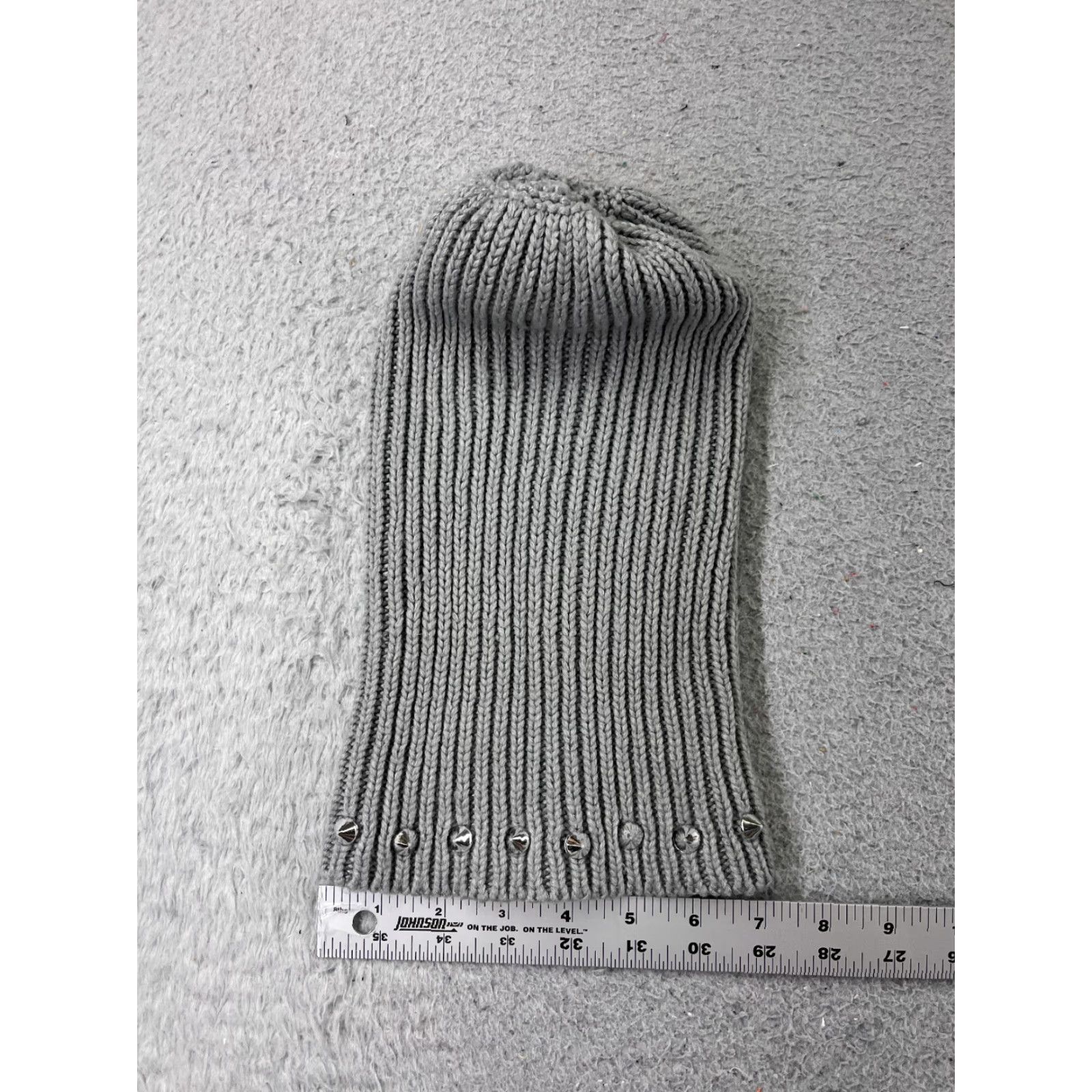 Steve Madden Steve Madden Beanie Toque Womens OS Gray Silver Spike Knit 100% Acrylic Pom Ski Size ONE SIZE - 5 Thumbnail