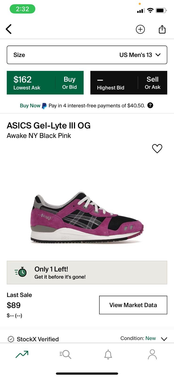 Asics × Awake NY ASICS Gel-Lyte 111 OG X Awake NY Black Pink Size US 12 / EU 45 - 13 Thumbnail