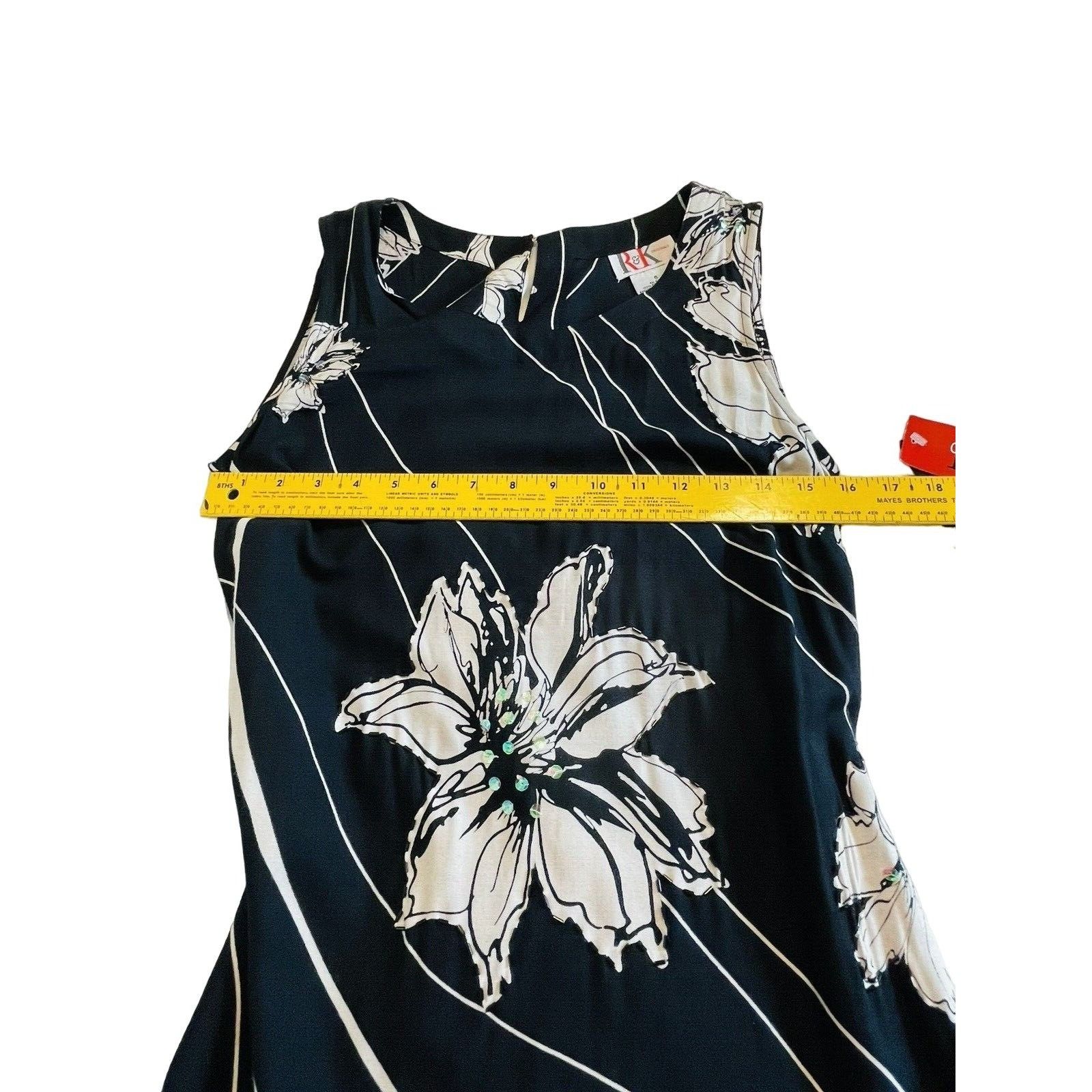 Other R & K Black Long Tie Back Women size 6 rayon Black Tropical Size M / US 6-8 / IT 42-44 - 14 Thumbnail