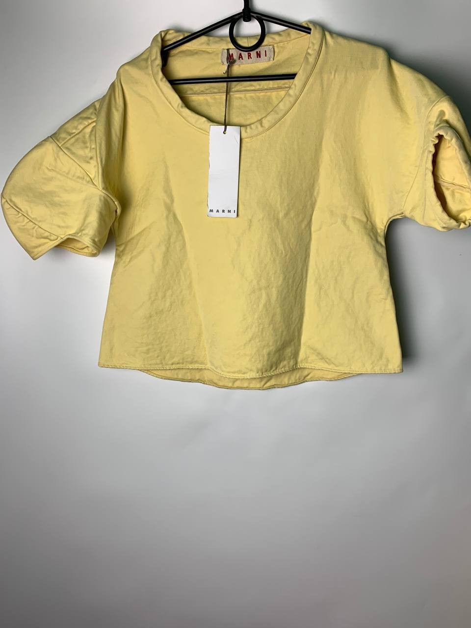 image of Streetwear Y2K Designer Avant Garde Marni T-Shirt in Yellow, Women's (Size Small)