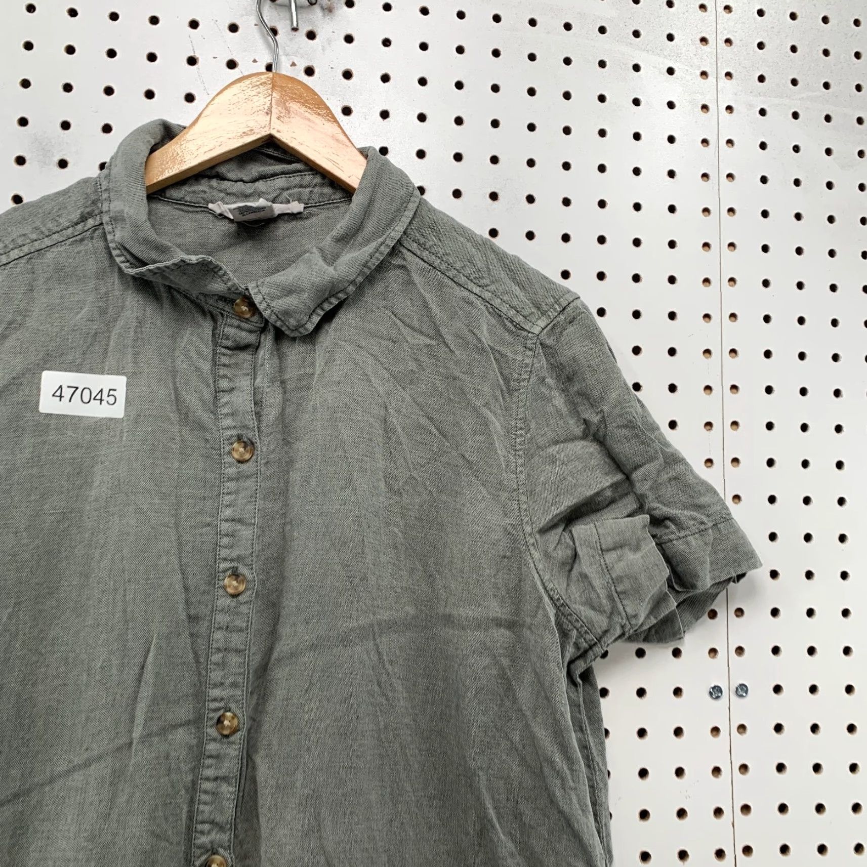 Lucky Brand Lucky Brand Linen Shirt Dress Womens XL Gray Short Sleeve Collared Pocket Shirt Dress Women XL Gray Linen Pocket Button Casual Bohemian shortcut Size XL / US 12-14 / IT 48-50 - 7 Thumbnail
