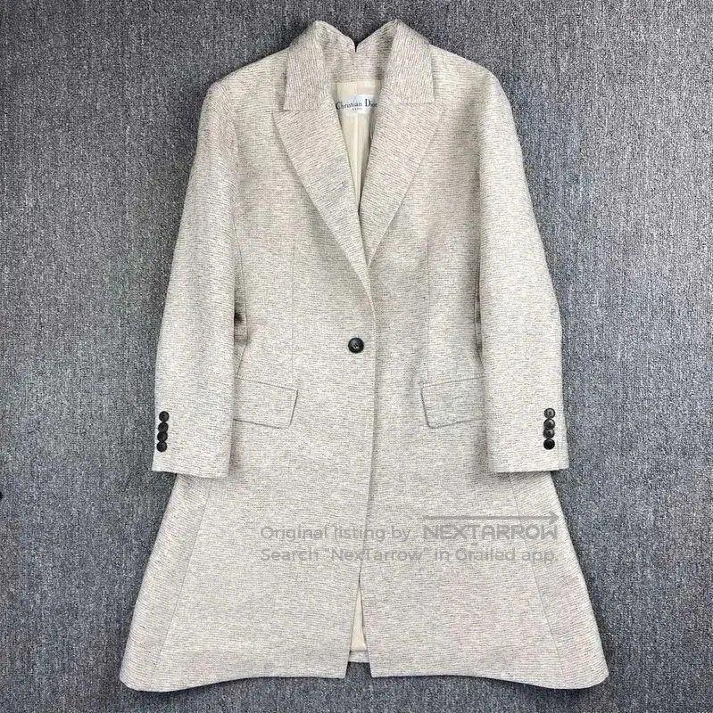 Dior Dior Cream Silk Ladies Coat . Size L / US 10 / IT 46 - 1 Thumbnail