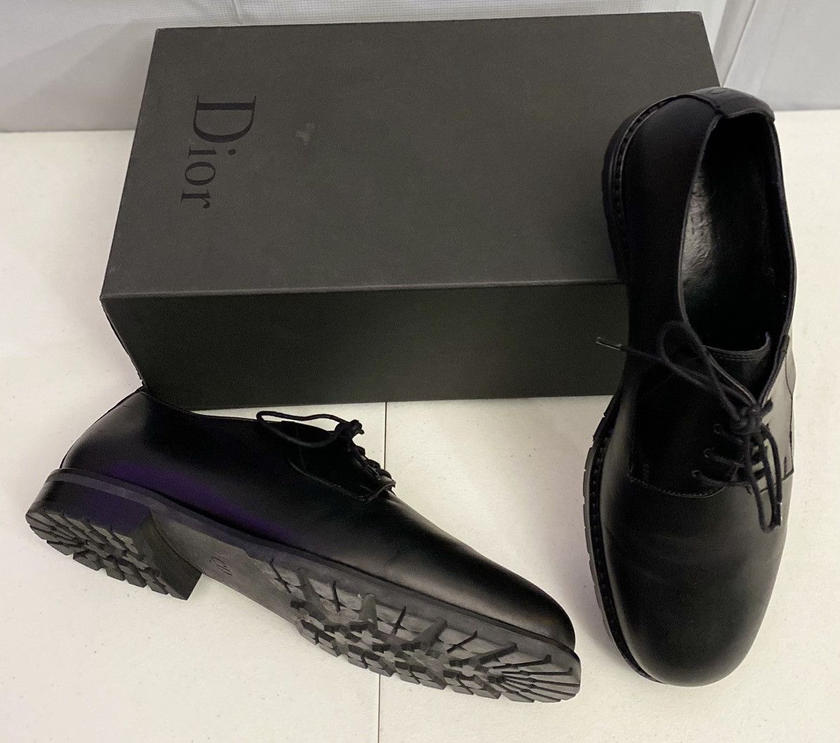Dior Dior 🇮🇹 Black Derby Calfskin Commando Lug Sole 10 43 New Size US 10 / EU 43 - 7 Thumbnail