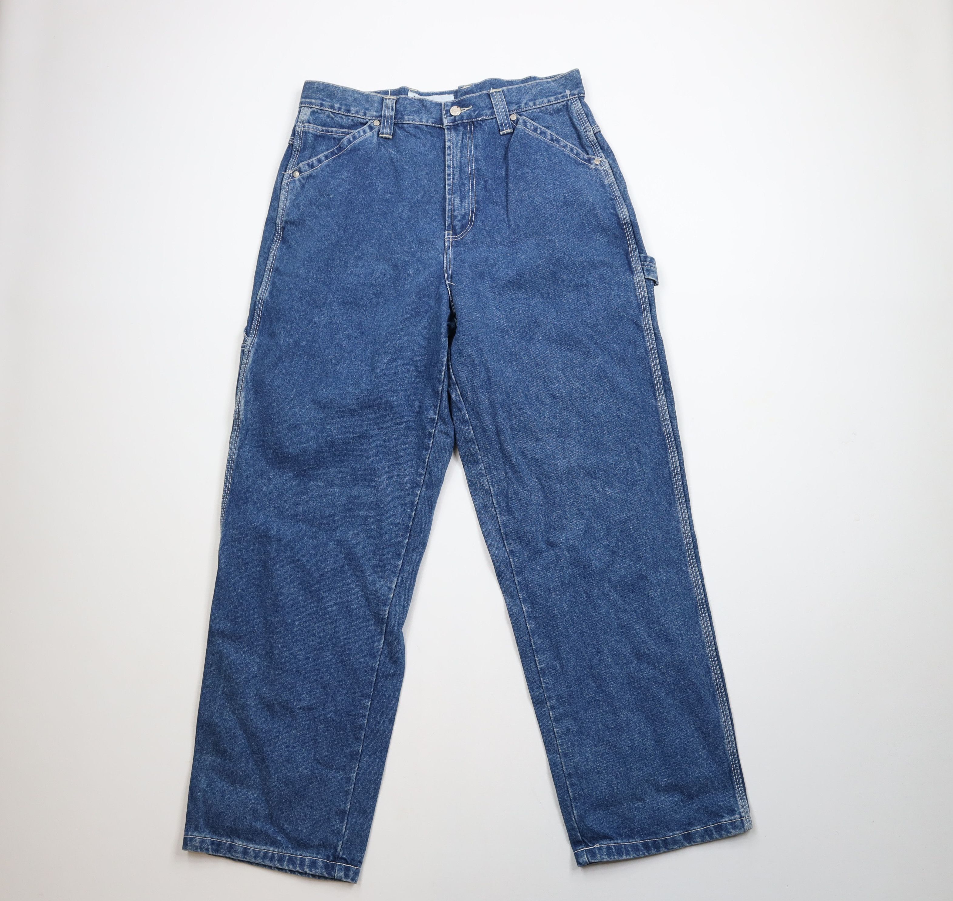 Vintage Deadstock Vintage 90s Streetwear Fit Wide Leg Dungaree Jeans Size US 34 / EU 50 - 1 Thumbnail
