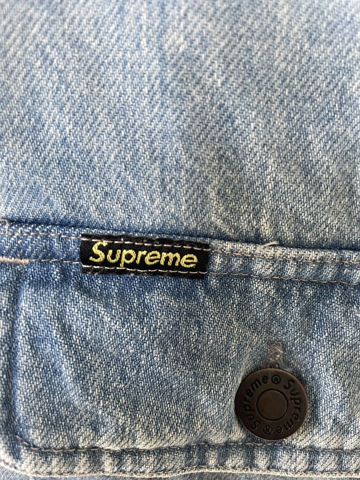 Supreme Supreme Fleece Hooded Denim Shirt Jacket Size US XL / EU 56 / 4 - 3 Thumbnail