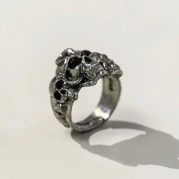 Anime × Ring Of Fire Vintage Skull Ring Size ONE SIZE - 3 Thumbnail