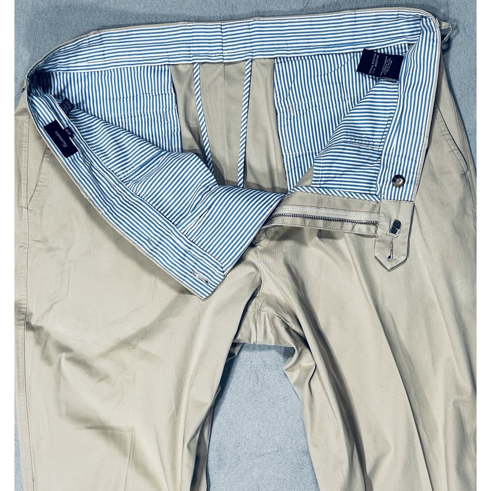 Faconnable Falconnable Flat Front Light Khaki Cotton Pants Size US 40 / EU 56 - 2 Thumbnail