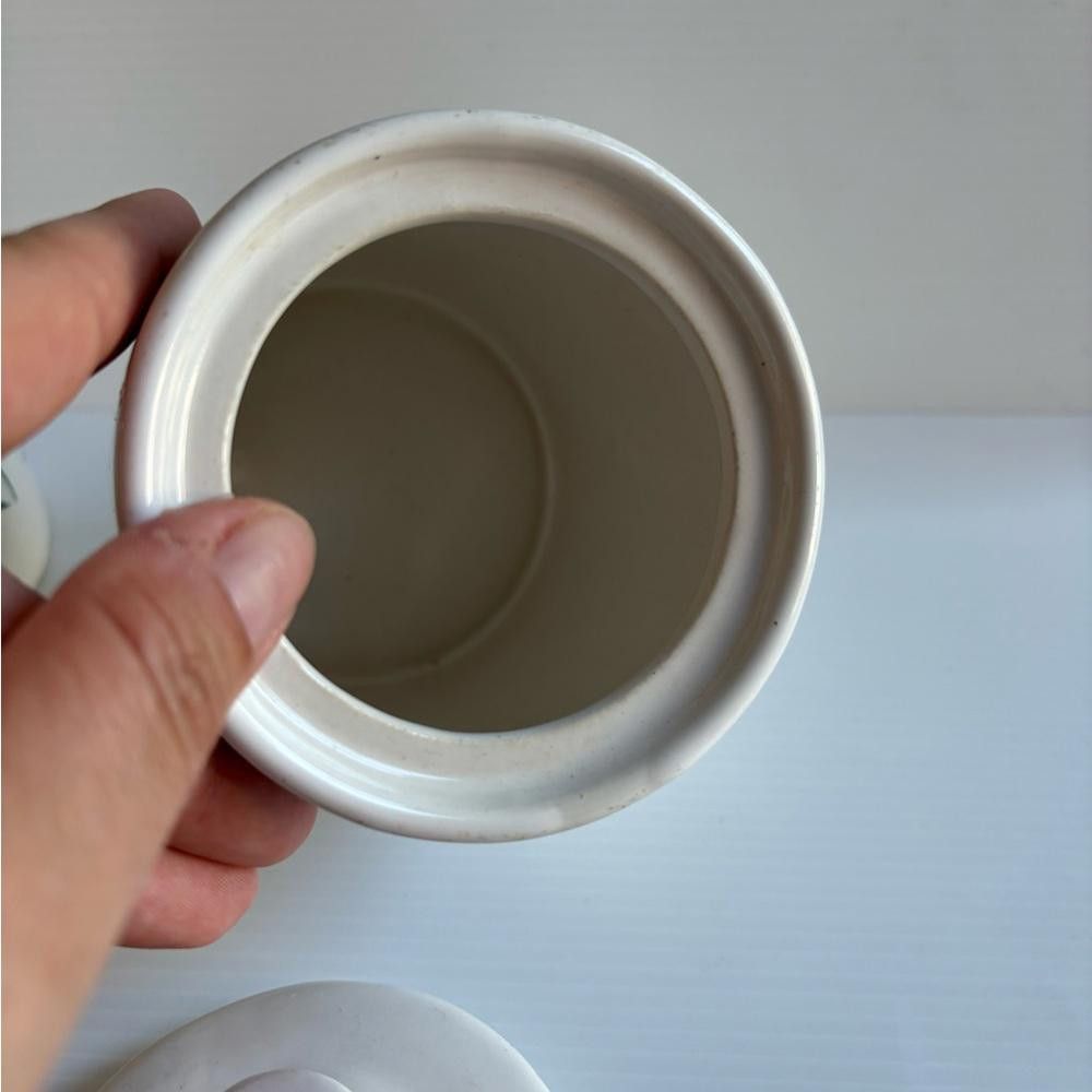 Designer Vintage 1990 Set of 2 Ceramic Counter Jars with Lids Size ONE SIZE - 3 Thumbnail