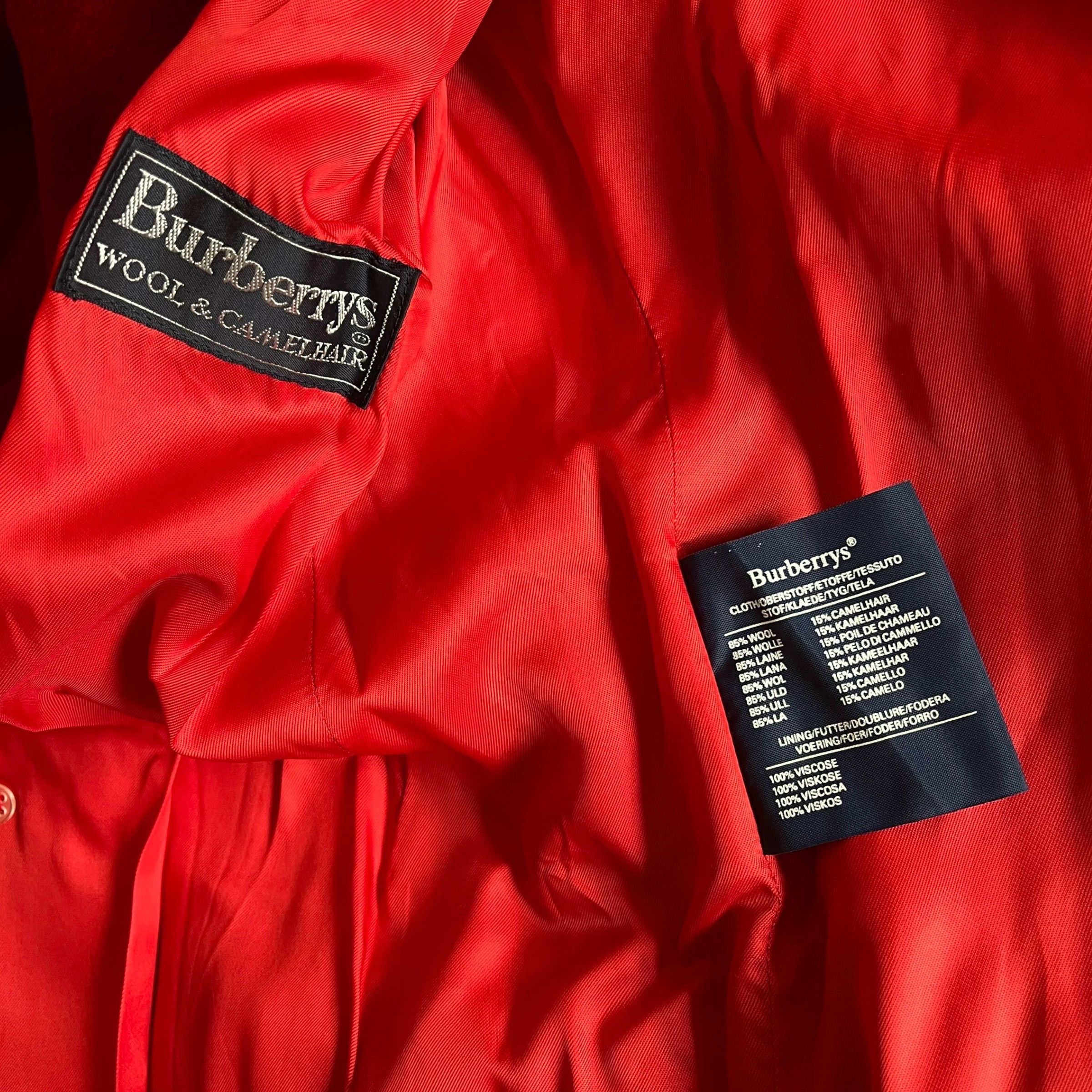 Burberry Vintage 80s Women's Burberry Wool & Camel Hair Coat Size L / US 10 / IT 46 - 4 Thumbnail