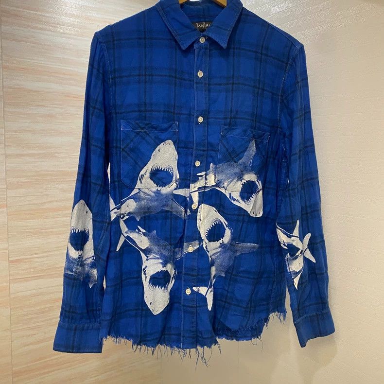 Amiri Amiri blue shark Long Sleeve T-Shir Size US S / EU 44-46 / 1 - 1 Thumbnail