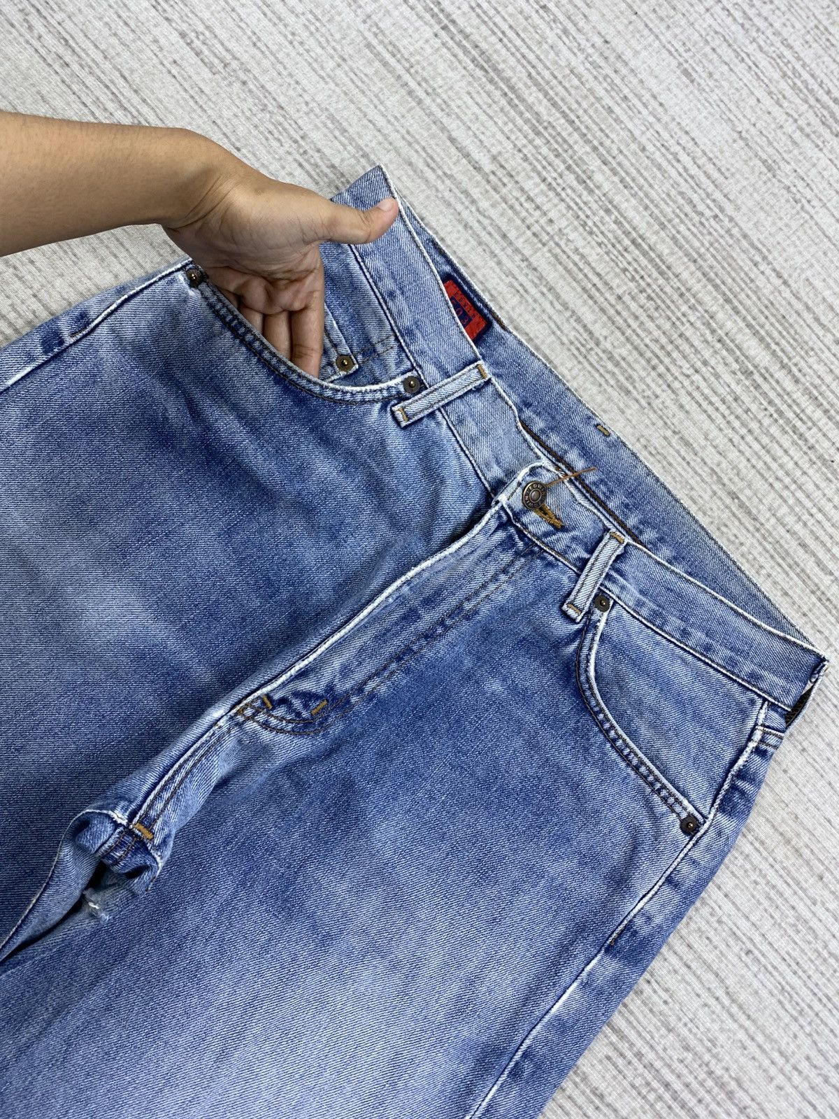 Edwin Vintage Edwin 503 Denim Blue Distressed Denim Pants Size US 31 - 8 Thumbnail