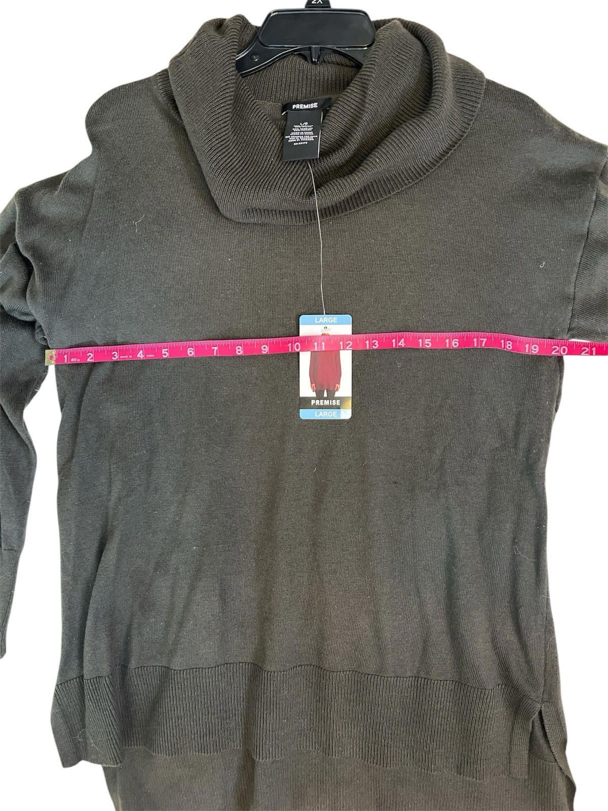 Broken Promises Co. Premise Dark Olive Green Ribbed Long Sleeve Turtle Neck L Size L / US 10 / IT 46 - 5 Thumbnail