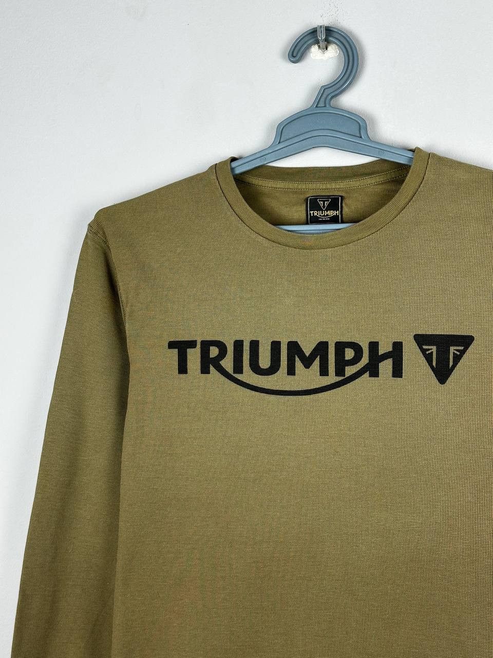 Vintage Triumph Motorcycle Khaki Waffle Long Sleeve T Shirt Size US M / EU 48-50 / 2 - 3 Thumbnail