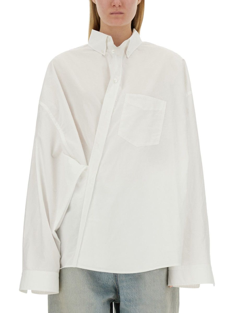 Balenciaga BALENCIAGA WRAP SHIRT - WHITE Size XS / US 0-2 / IT 36-38 - 1 Thumbnail