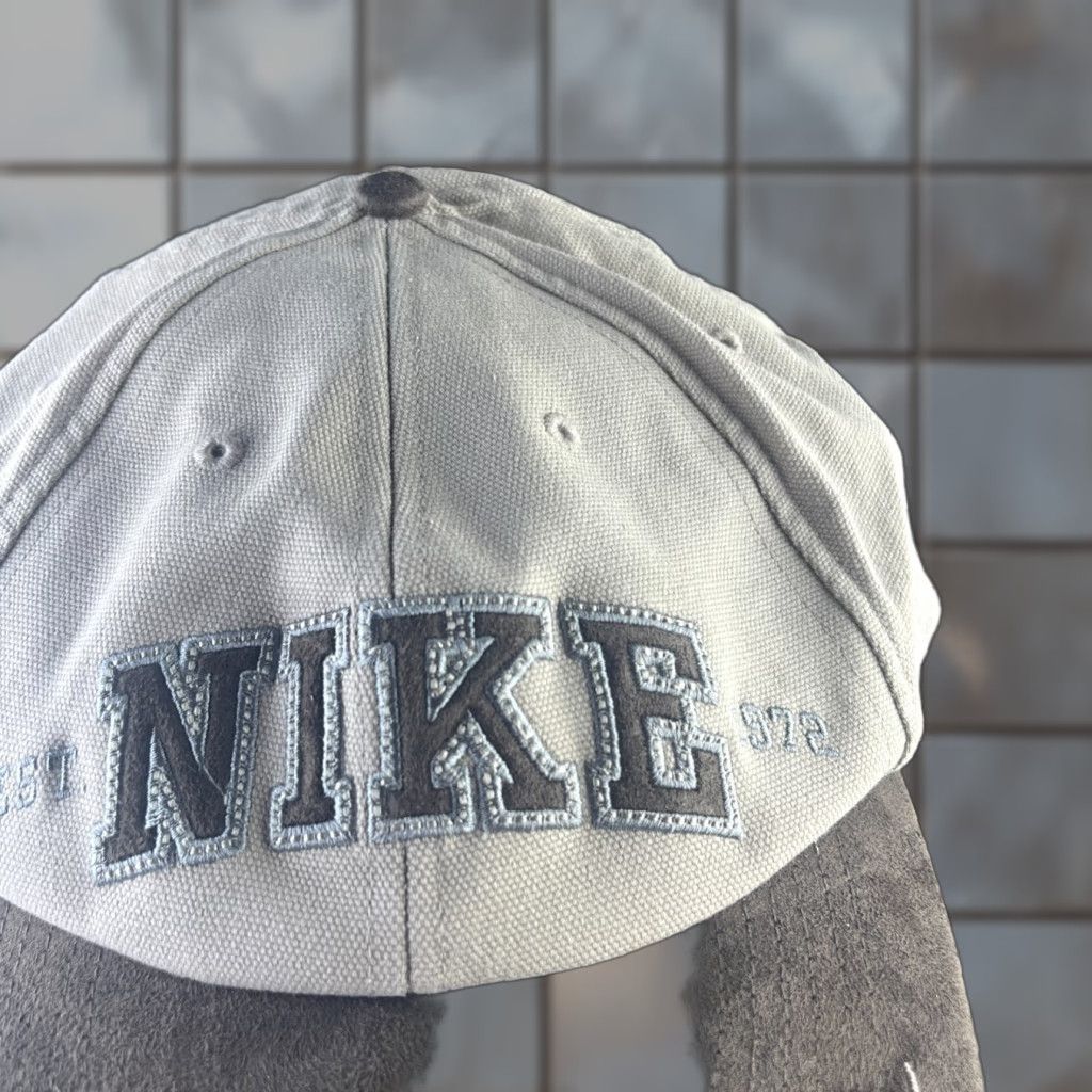 Nike VINTAGE Nike Y2K Fitted Hat Large XL AdjustaBle Baseball Cap Mens Skull 90s Brown Fur Cotton Acrylic Canvas Size ONE SIZE - 1 Thumbnail