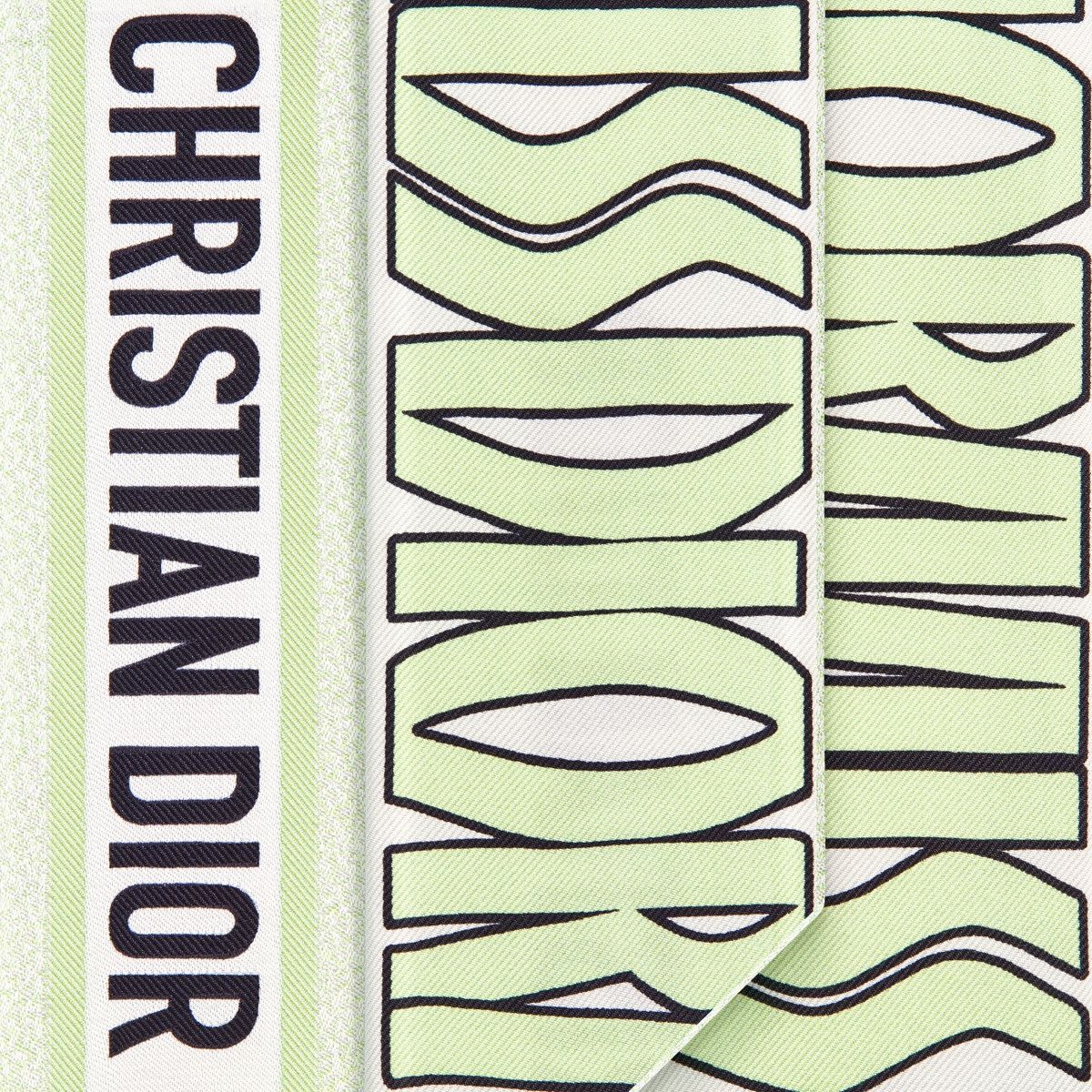 Dior o1bcso1str0226 Size:OS/Allover Mitzah Scarf in White/Green Size ONE SIZE - 4 Thumbnail