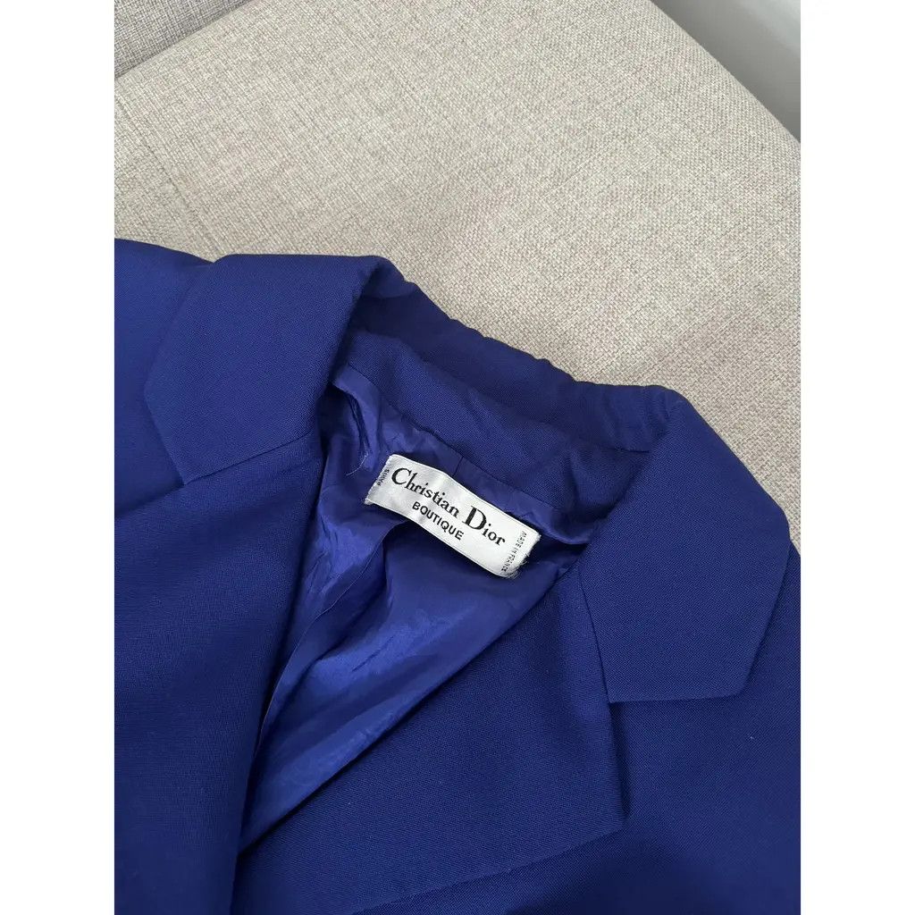 Dior Vintage Christian Dior Navy Wool Blazer Gold Buttons FR 36 Size XS / US 0-2 / IT 36-38 - 3 Thumbnail