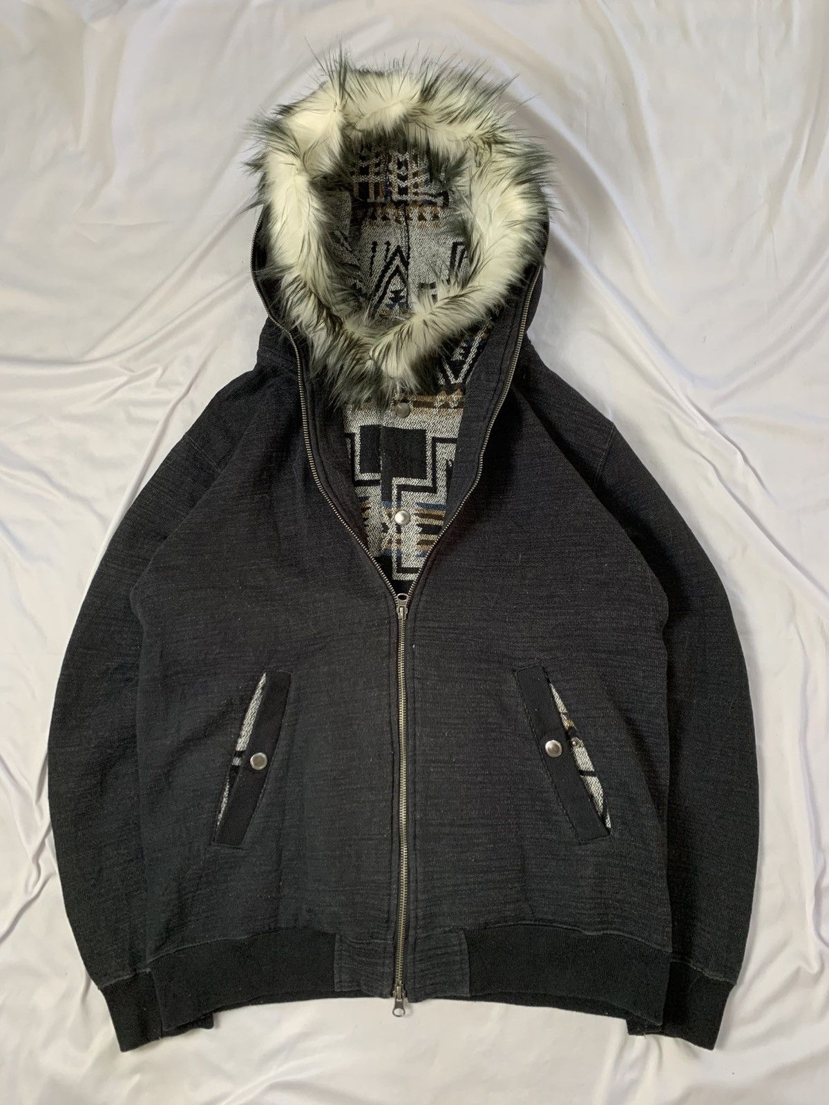 Le Grande Bleu (L.G.B.) Fur hoodie japanese style I L L S double layer Size US L / EU 52-54 / 3 - 2 Thumbnail