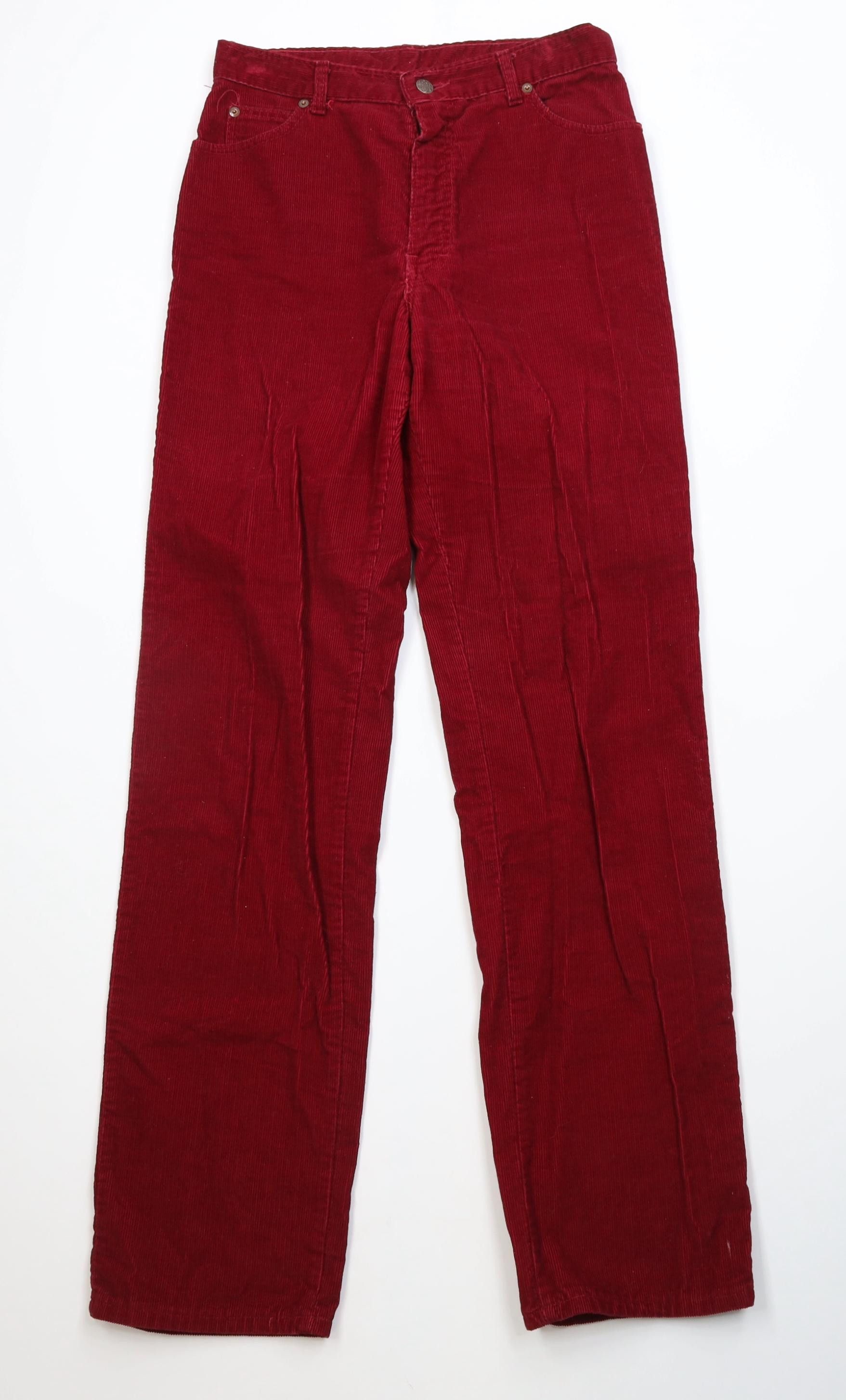 Vintage Vintage 70s 80s Streetwear Corduroy Chino Pants Red USA Size 34" / US 12 / IT 48 - 1 Thumbnail