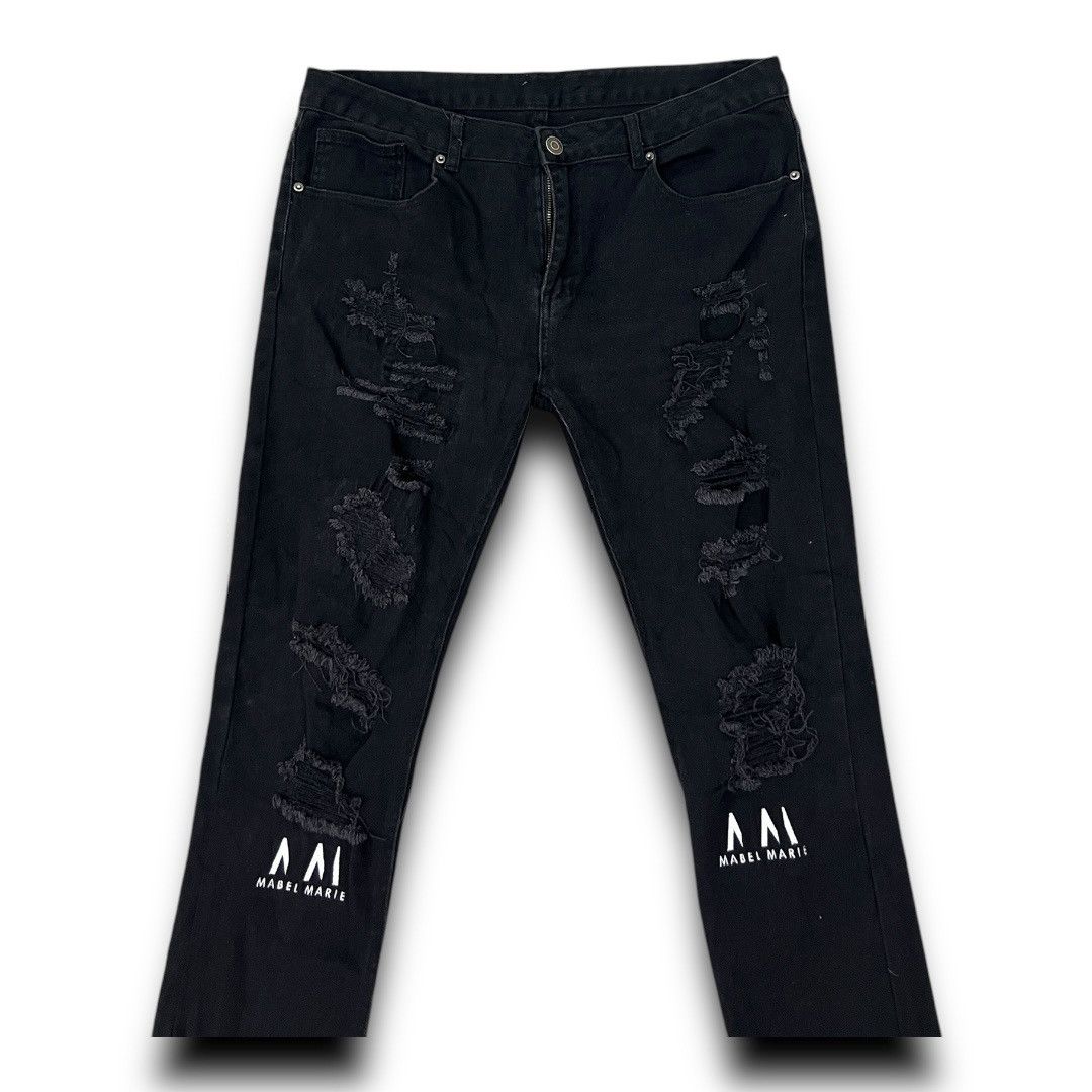 Designer × Japanese Brand MABEL MARIE JAPANESE BRAND DISTRESSED DESIGN JEANS DENIM Size US 38 / EU 54 - 3 Thumbnail