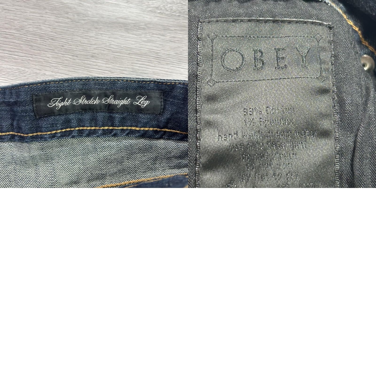 Obey Obey Jeans Mens 34x31 Dark Wash Tight Stretch Straight Leg Denim Classic Style Size US 34 / EU 50 - 9 Thumbnail