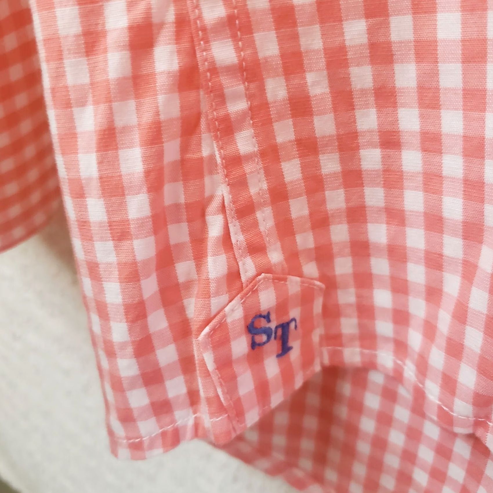 Southern Tide Southern Tide Shirt Mens M Coral White Check Long Sleeve Button-Down Collar Dress/Workwear Casual Shirt Size US M / EU 48-50 / 2 - 5 Thumbnail