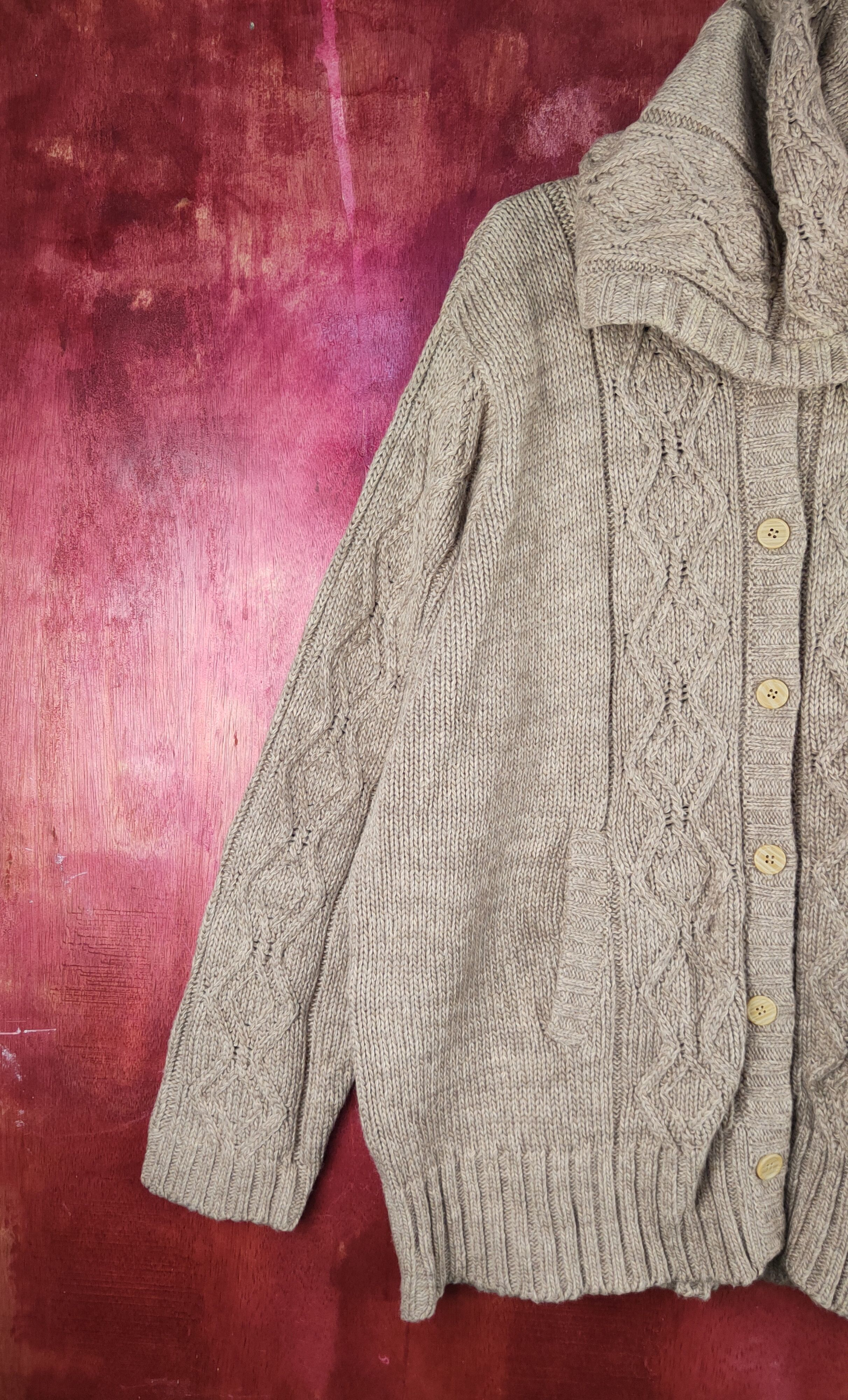 Japanese Brand Smile Land Beige Hoodie Knitwear cardigan Sweaters #S1577 Size US XL / EU 56 / 4 - 3 Thumbnail