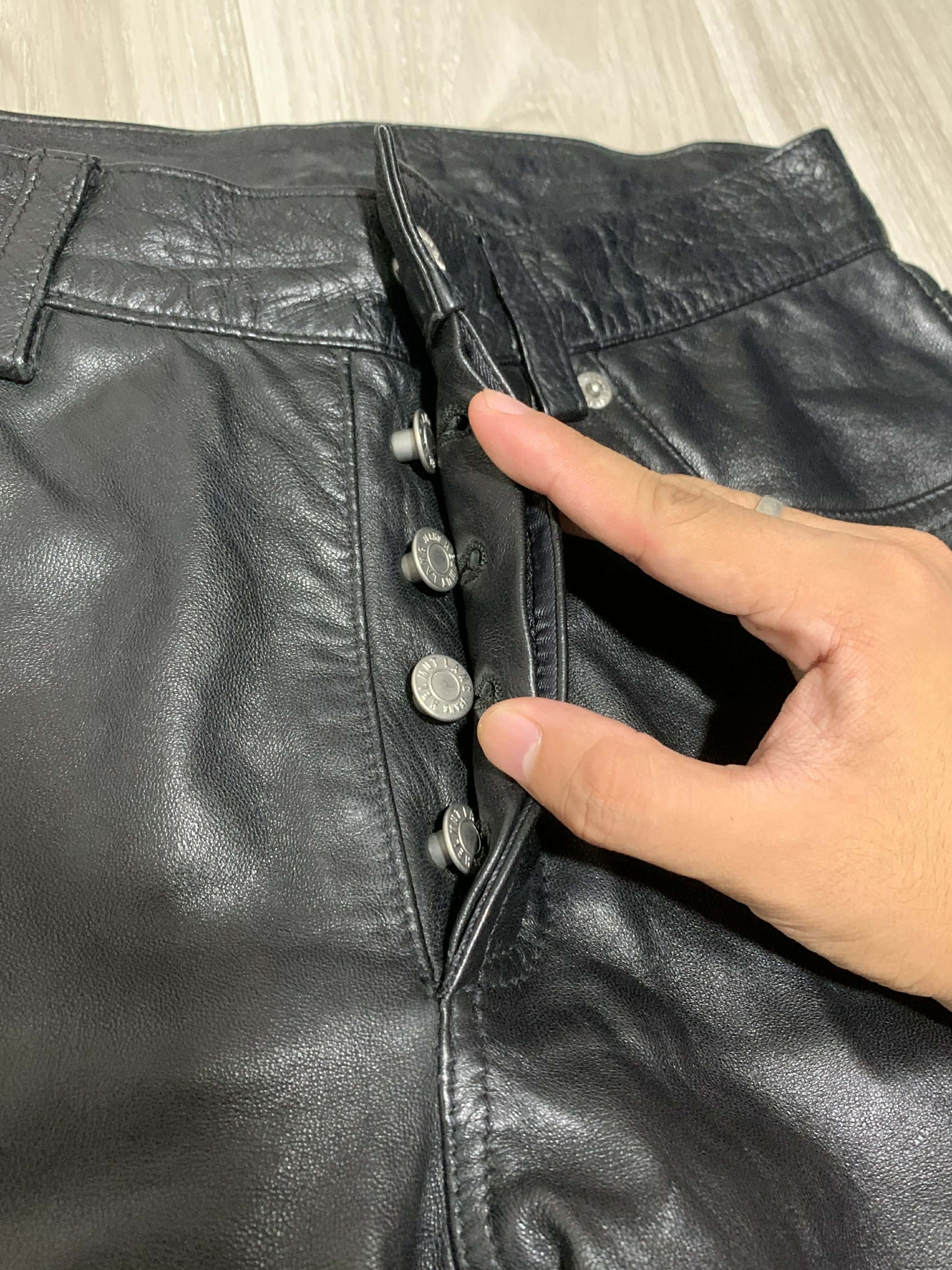 Helmut Lang Helmut Lang Archive 1997 Black Leather Pants Size US 26 / EU 42 - 5 Thumbnail