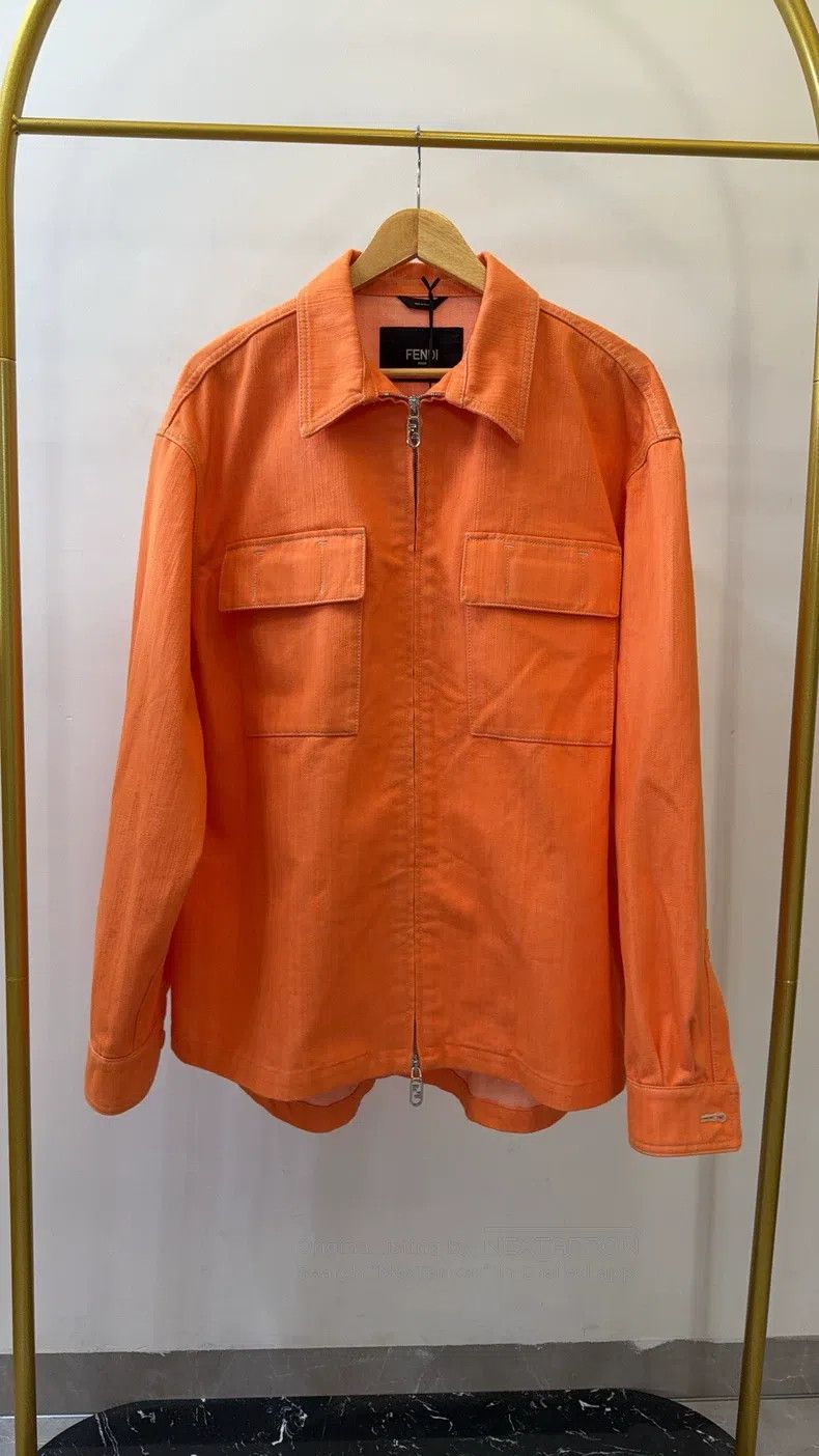 Fendi Fendi Embroidered Logo Work Jacket with Zipper Size US L / EU 52-54 / 3 - 1 Thumbnail