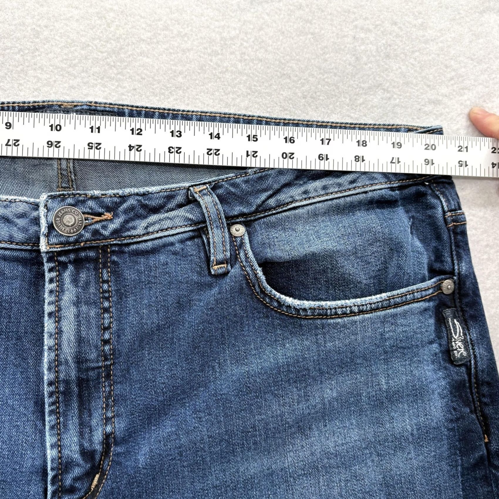 Silver Jeans Co. VINTAGE Silver Jeans Womens Jeans Skinny Slim 20 Blue Medium Wash Stretch Denim Size 42" / US 20 - 7 Thumbnail