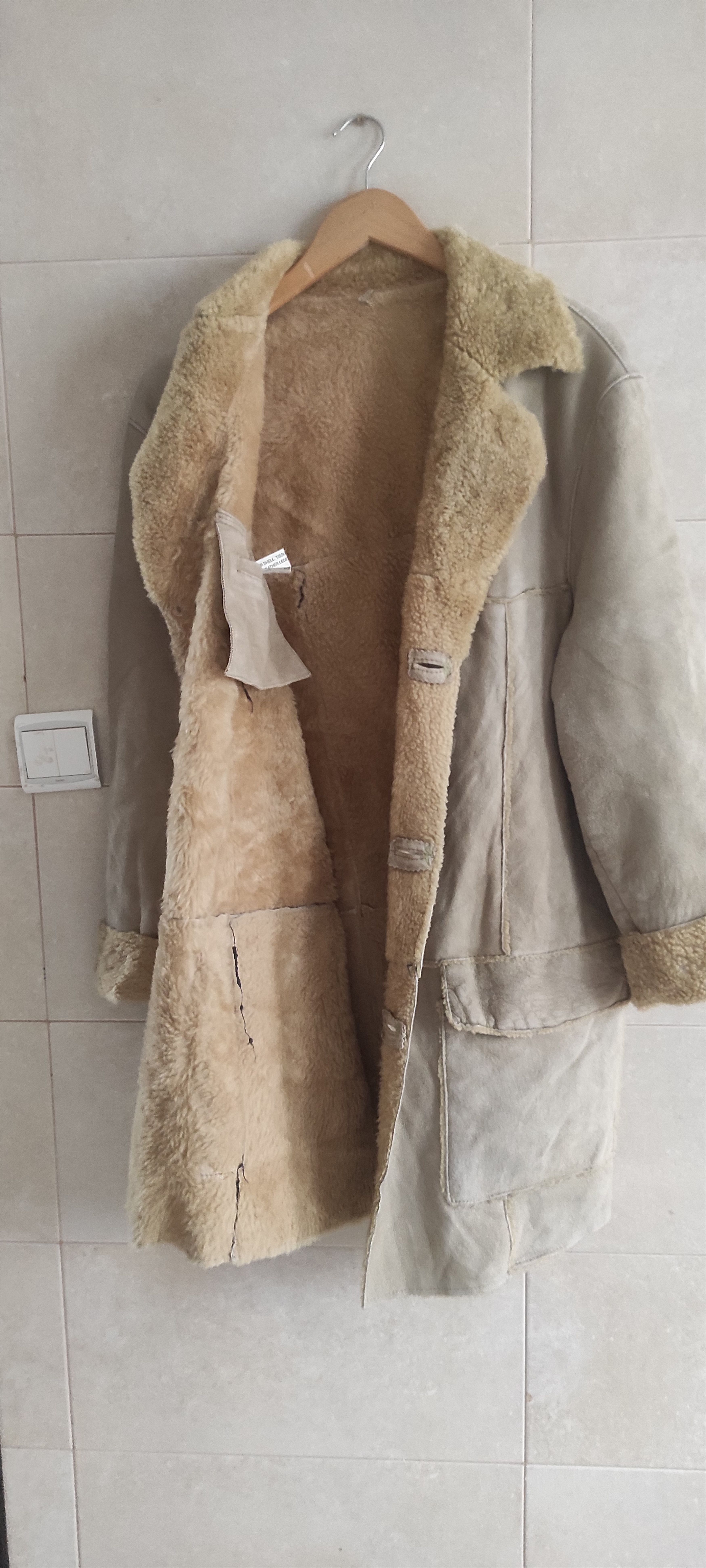 Leather × Vintage Offset Real sheepskin Fur Lined Leather Mens Overcoat Size US L / EU 52-54 / 3 - 18 Thumbnail