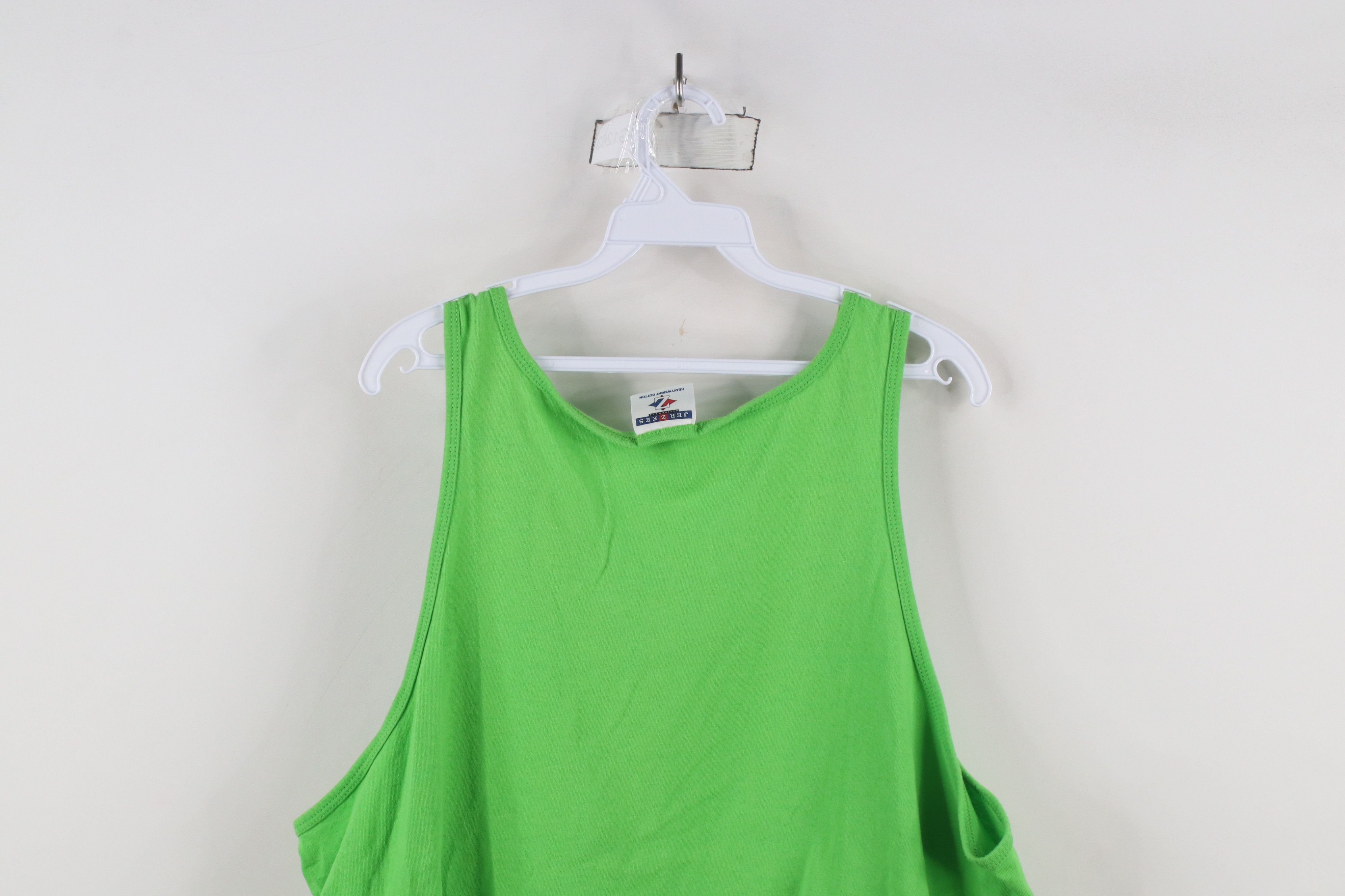 Vintage Vintage 90s Streetwear Tank Top T-Shirt Lime Green Cotton Size US L / EU 52-54 / 3 - 8 Thumbnail