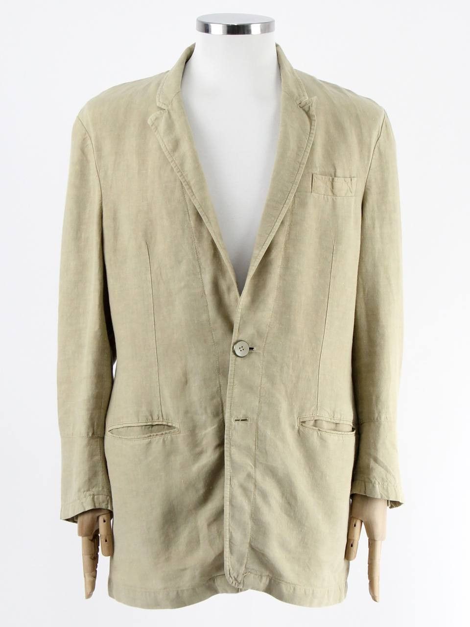 Emporio Armani EMPORIO ARMANI Beige linen jacket Size 52R - 1 Thumbnail