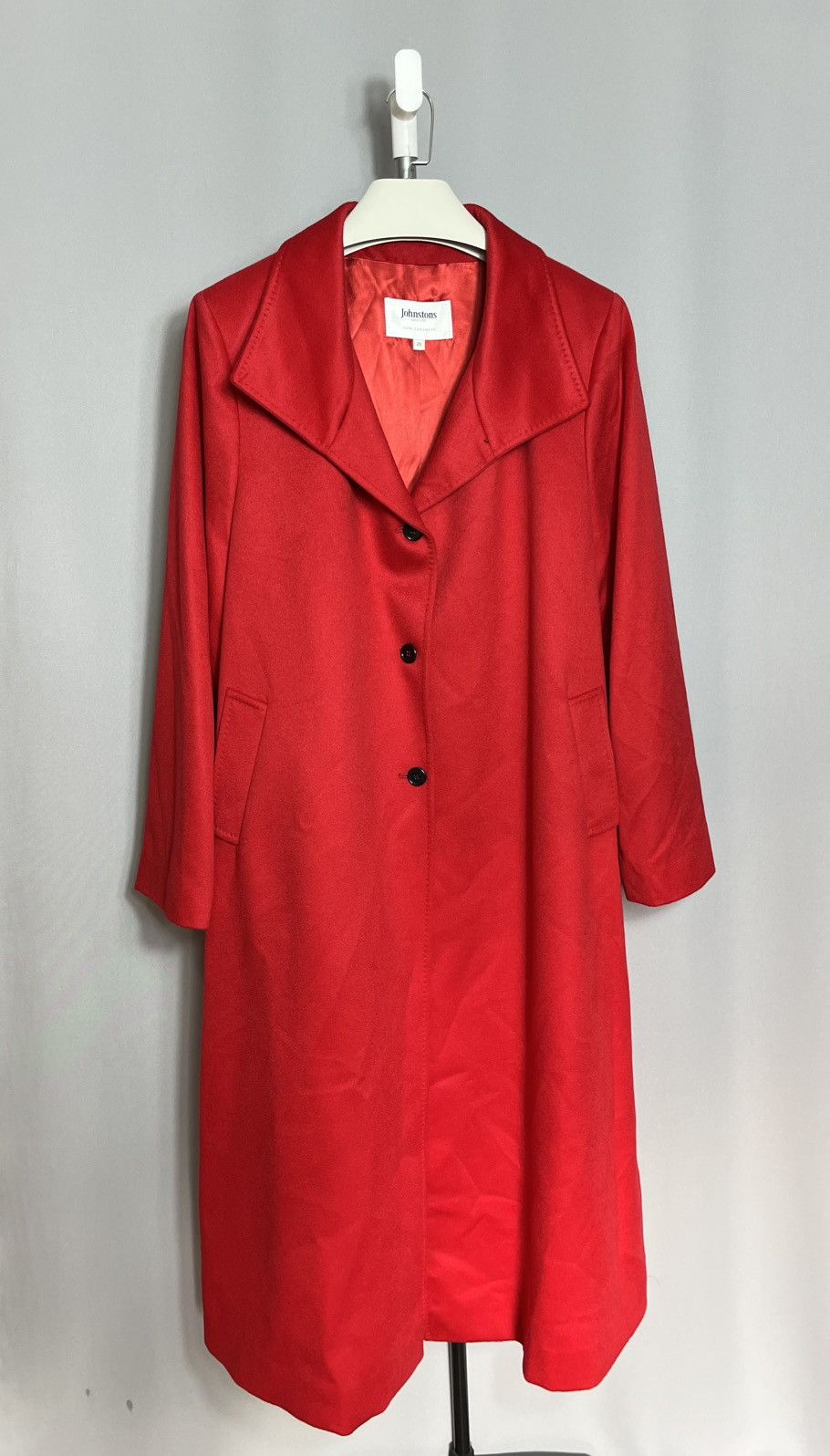 Johnstons Of Elgin Johnstons of Elgin Women's Red 100% Cashmere Coat Long Size XXL / US 16-18 / IT 52-54 - 1 Thumbnail