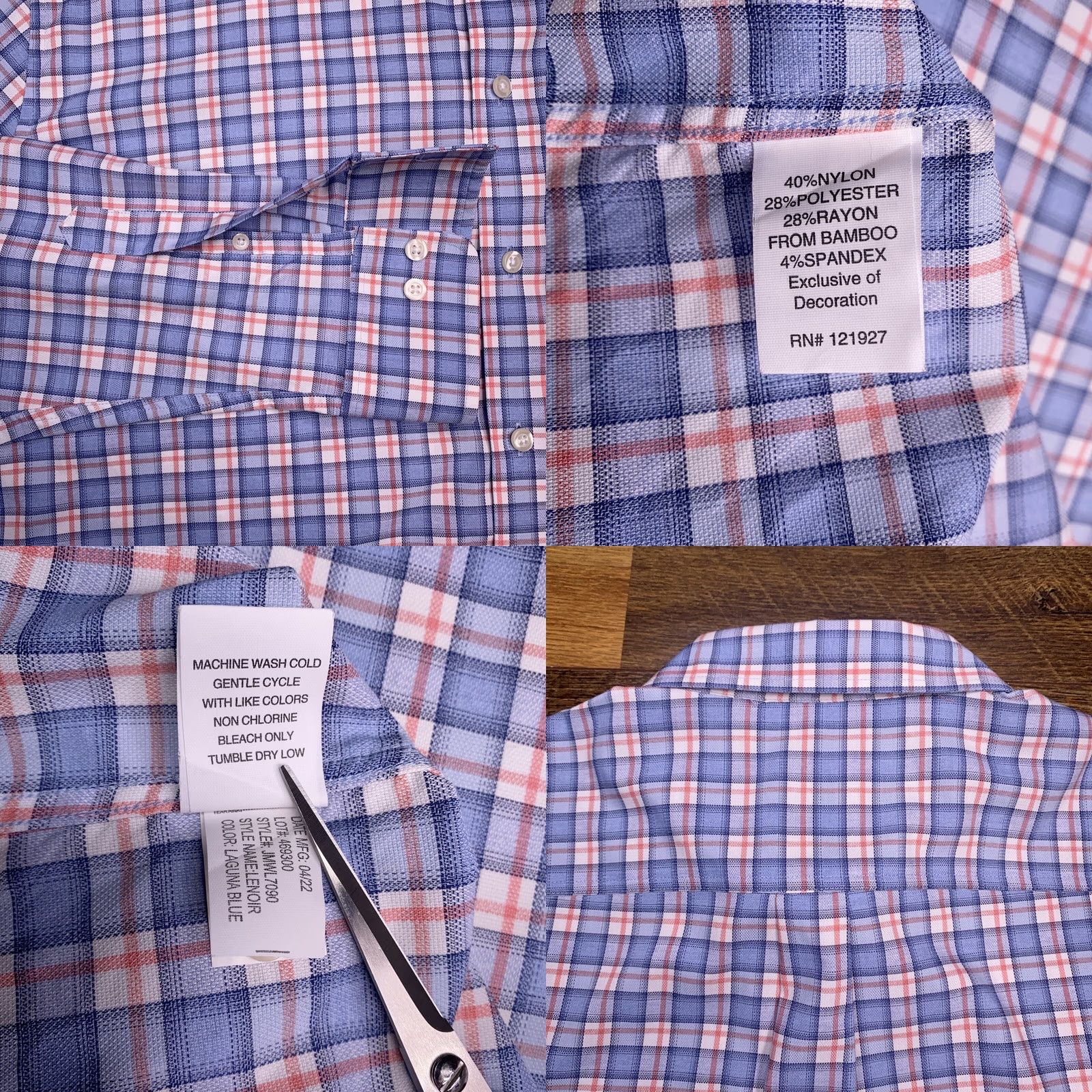 johnnie-O johnnie-O Prepformance Shirt Mens 2XL Blue Plaid Button Up Stretch Shirt Size US XXL / EU 58 / 5 - 8 Thumbnail